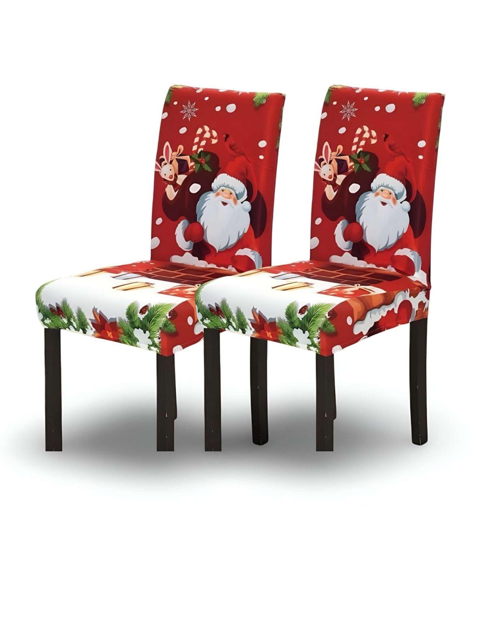 SET DE 6 FUNDAS PARA SILLAS DISEÑO NAVIDAD R02-2