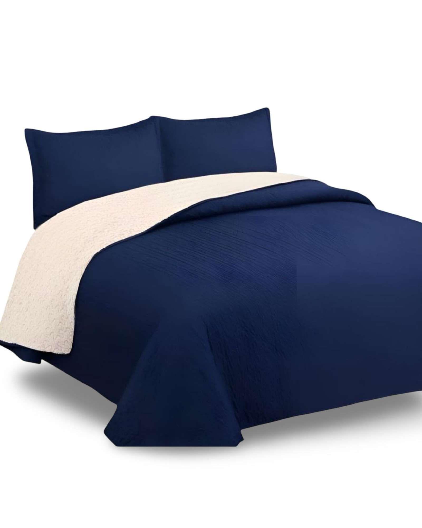 CUBRECAMA QUILT CON SHERPA 2 PLAZA 230 CM X 250 CM B14-4