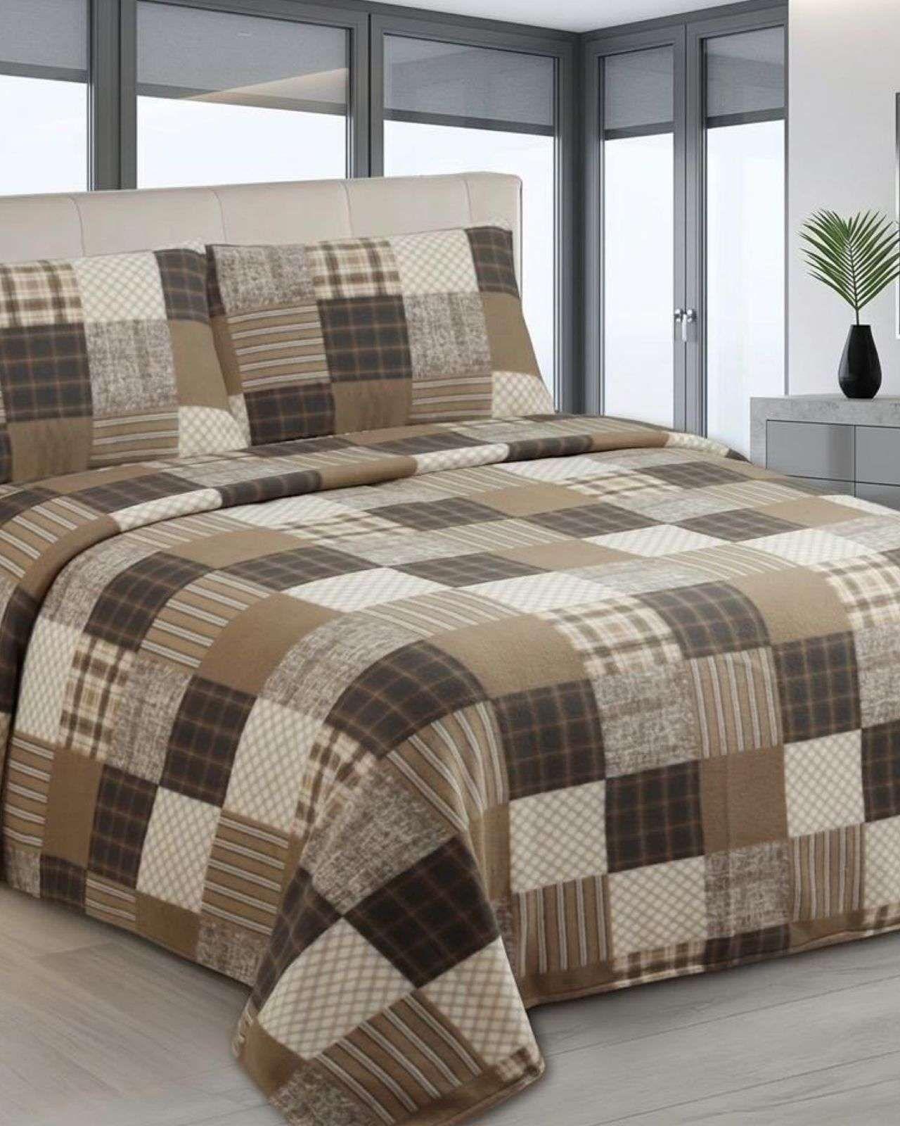 Juego de Sábanas De Polar Térmicas Invierno 2 plaza Diseño Moderno A5-2