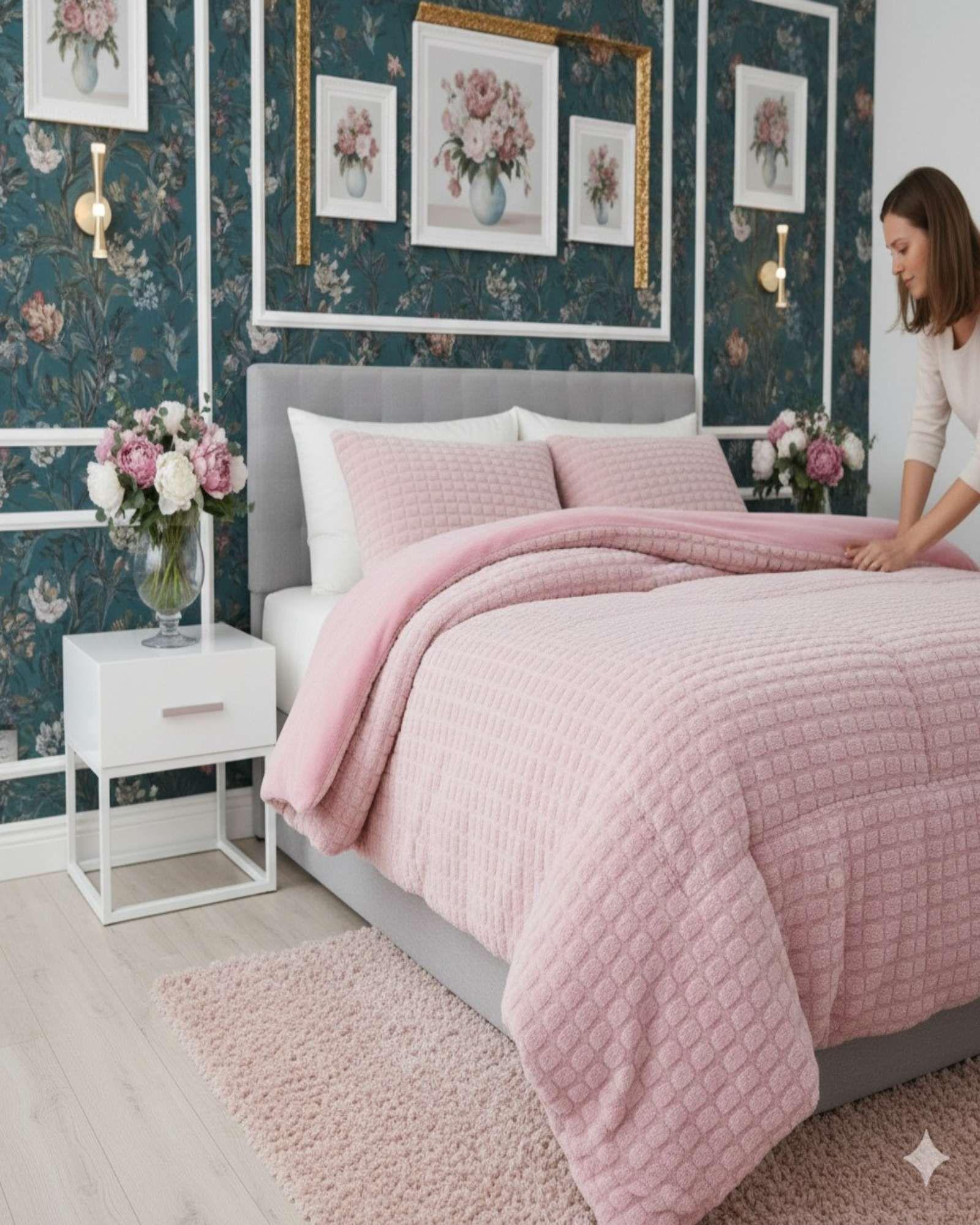 Cubrecama Premium Plush y Chiporro  Invierno 2 Plazas  blanco-4