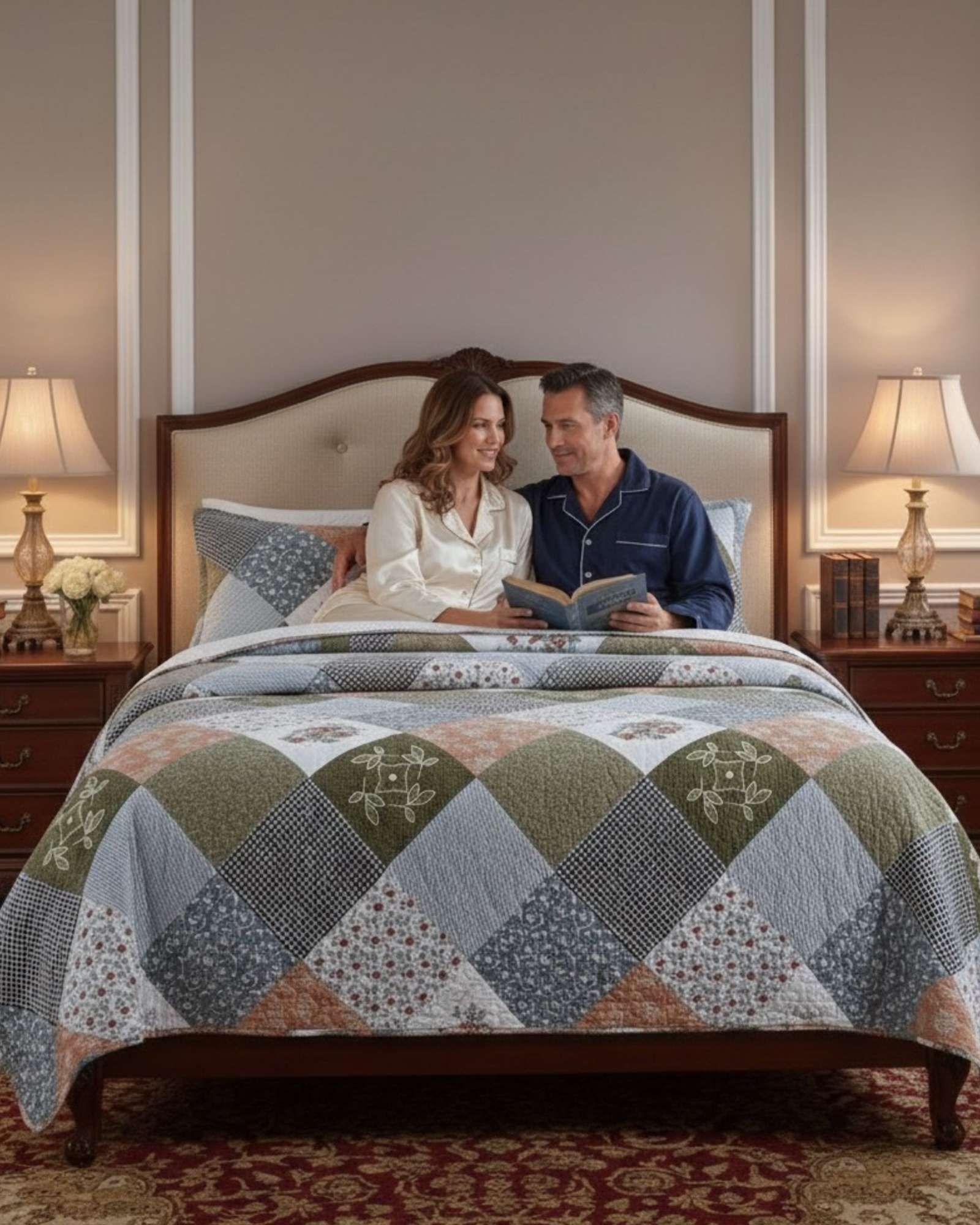 CUBRECAMA QUILT CON SHERPA 2 PLAZA 230 CM X 250 CM B32-2