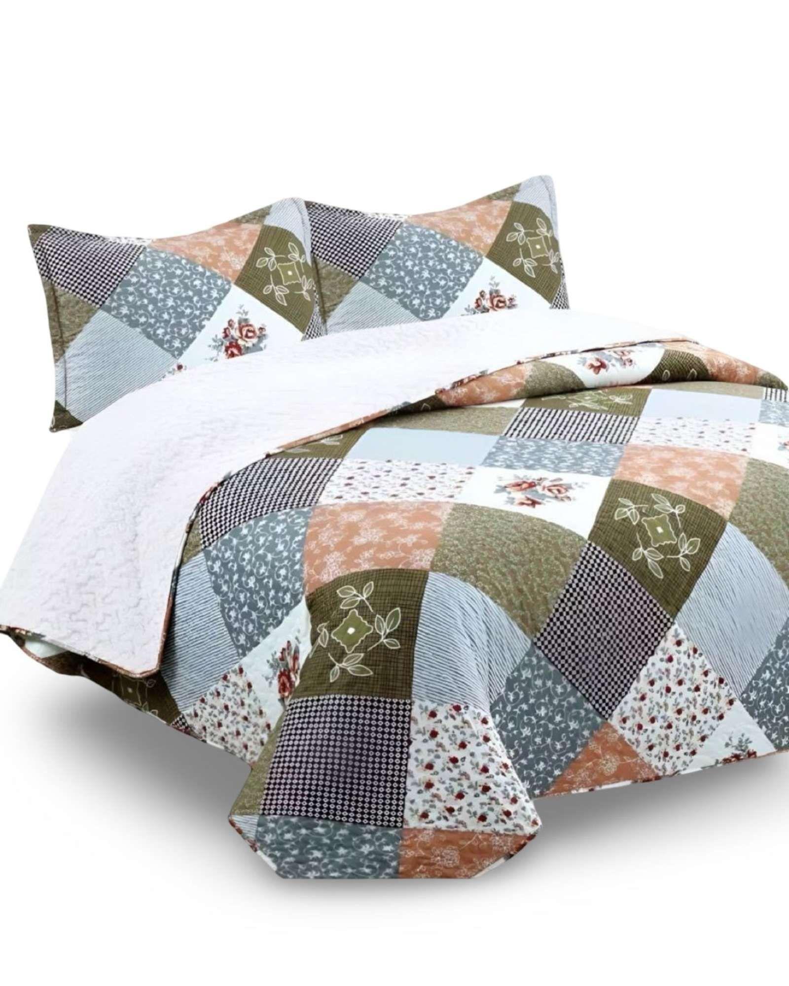 CUBRECAMA QUILT CON SHERPA 2 PLAZA 230 CM X 250 CM B32-4