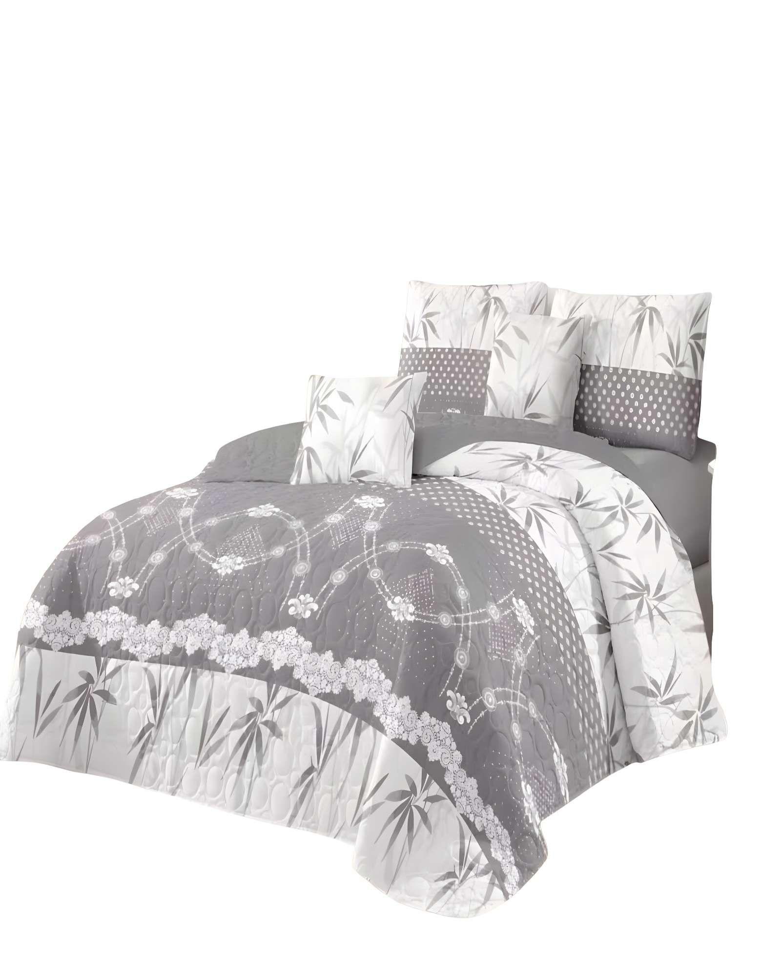 CUBRECAMA CON DISEÑOS  KING 250 X 270 CM + 2 ALMOHADAS P15-2