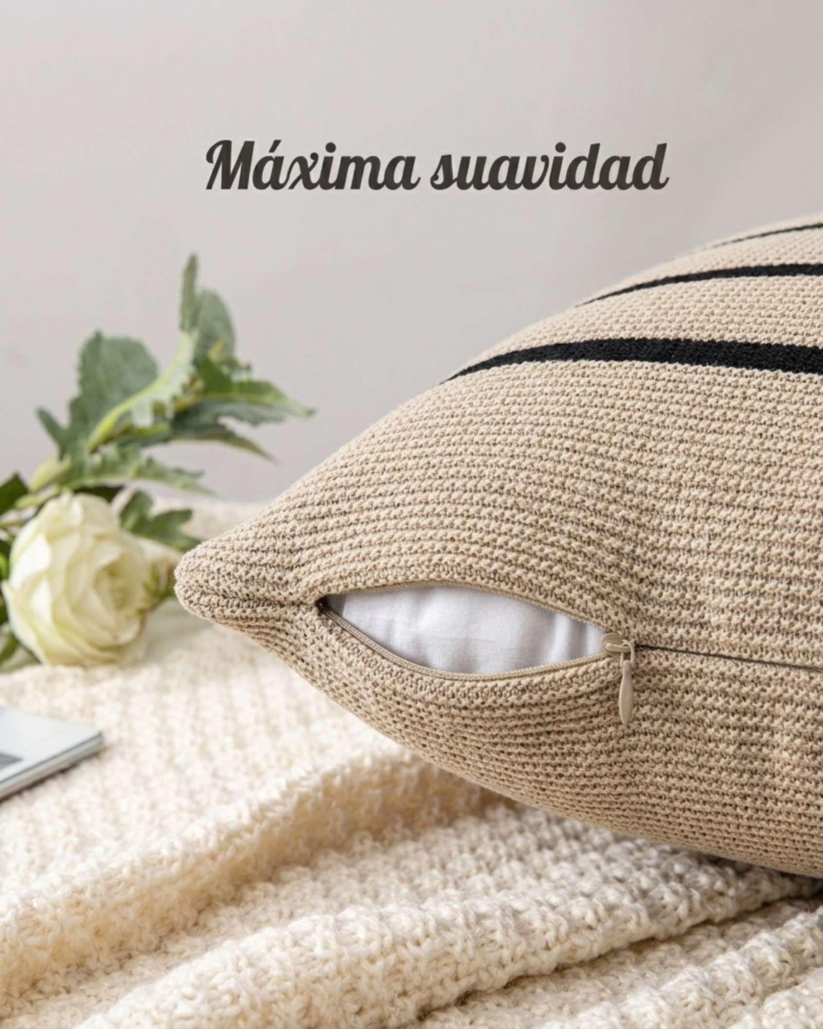 Set de Fundas para Cojines Texturizadas con Franjas 2 unidades-5