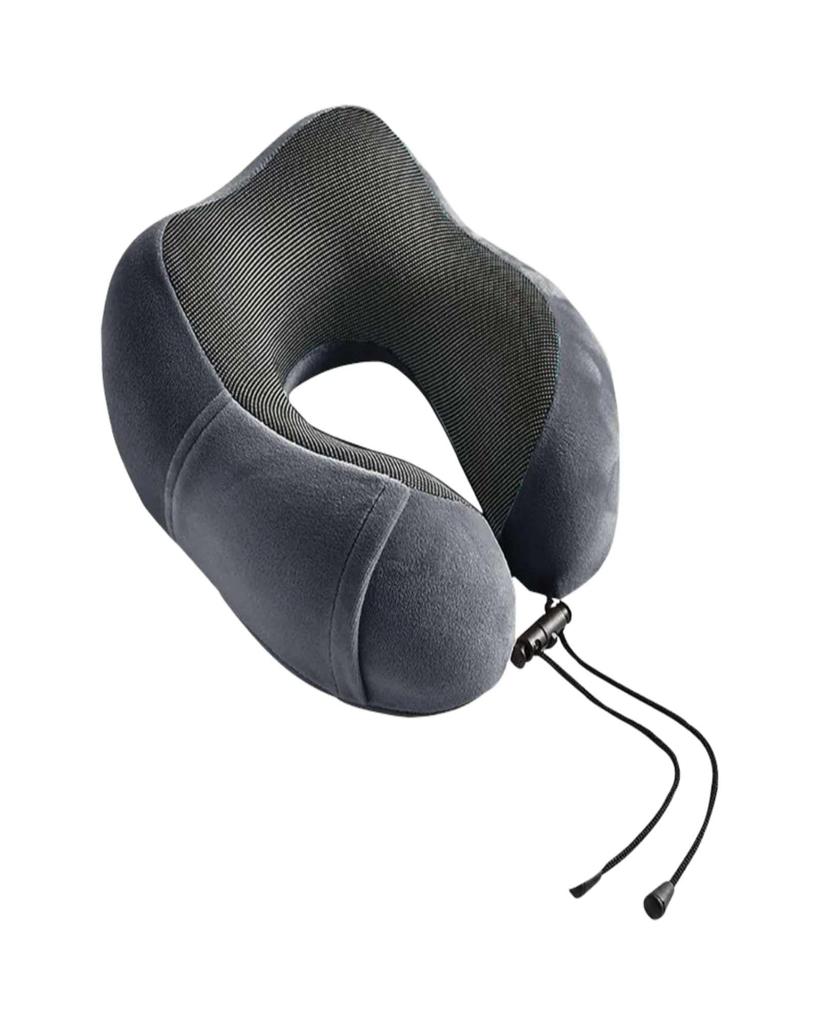 Cómoda Almohada De Cuello Viaje tela magnetica gris-2