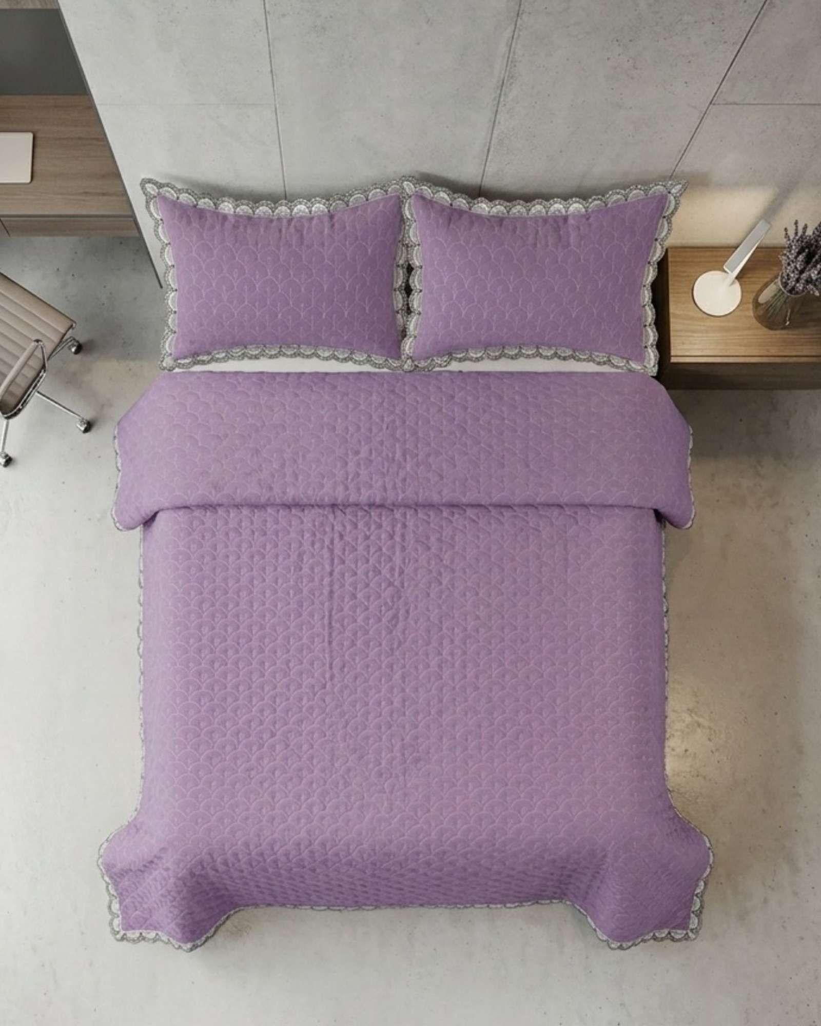 Cubrecama Quilt Diseño Escamas 2 Plazas + Fundas04-4