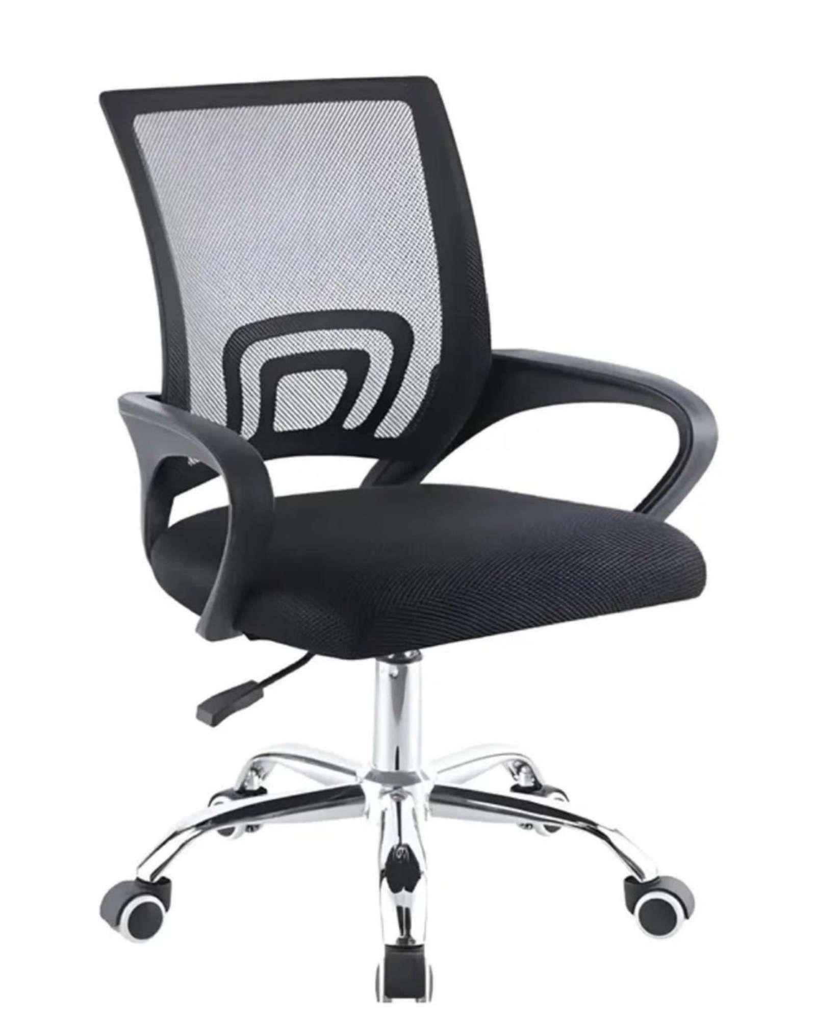 Pack 2 Sillas de Oficina Ergonómica con Respaldo de Malla y Base Cromada-2