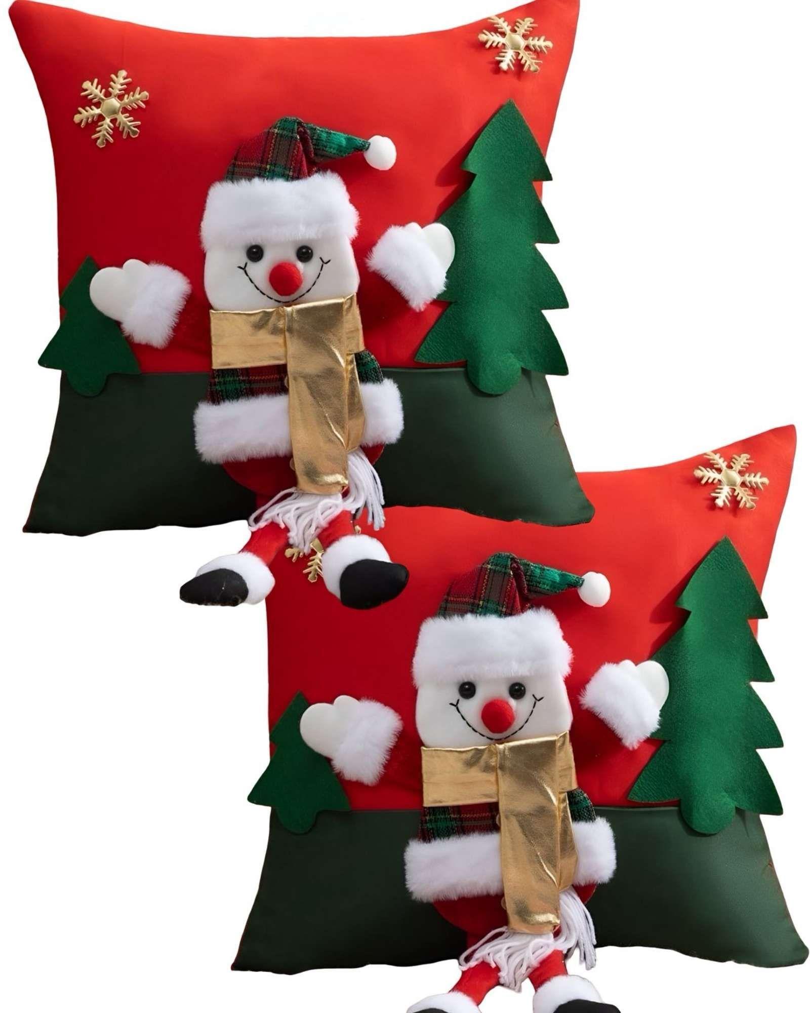 JUEGO DE 2 FUNDAS DE COJIN PARA NAVIDAD 3D   B2-0