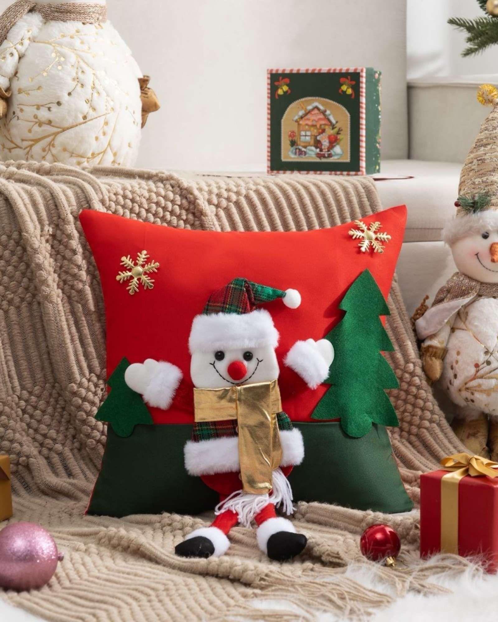 JUEGO DE 2 FUNDAS DE COJIN PARA NAVIDAD 3D   B2-1