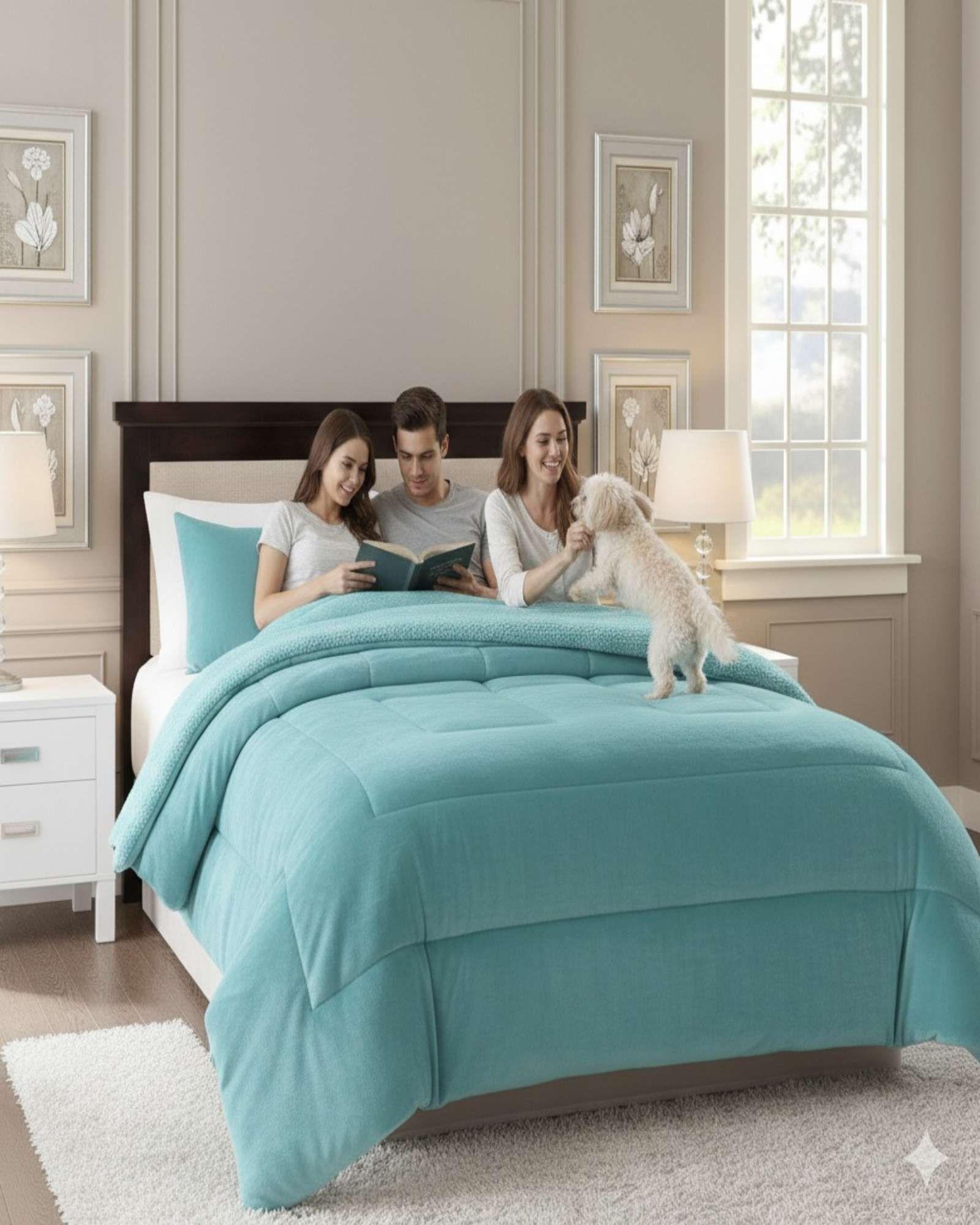 Cubrecama Plush con  Chiporro 2 Plazas verde-4