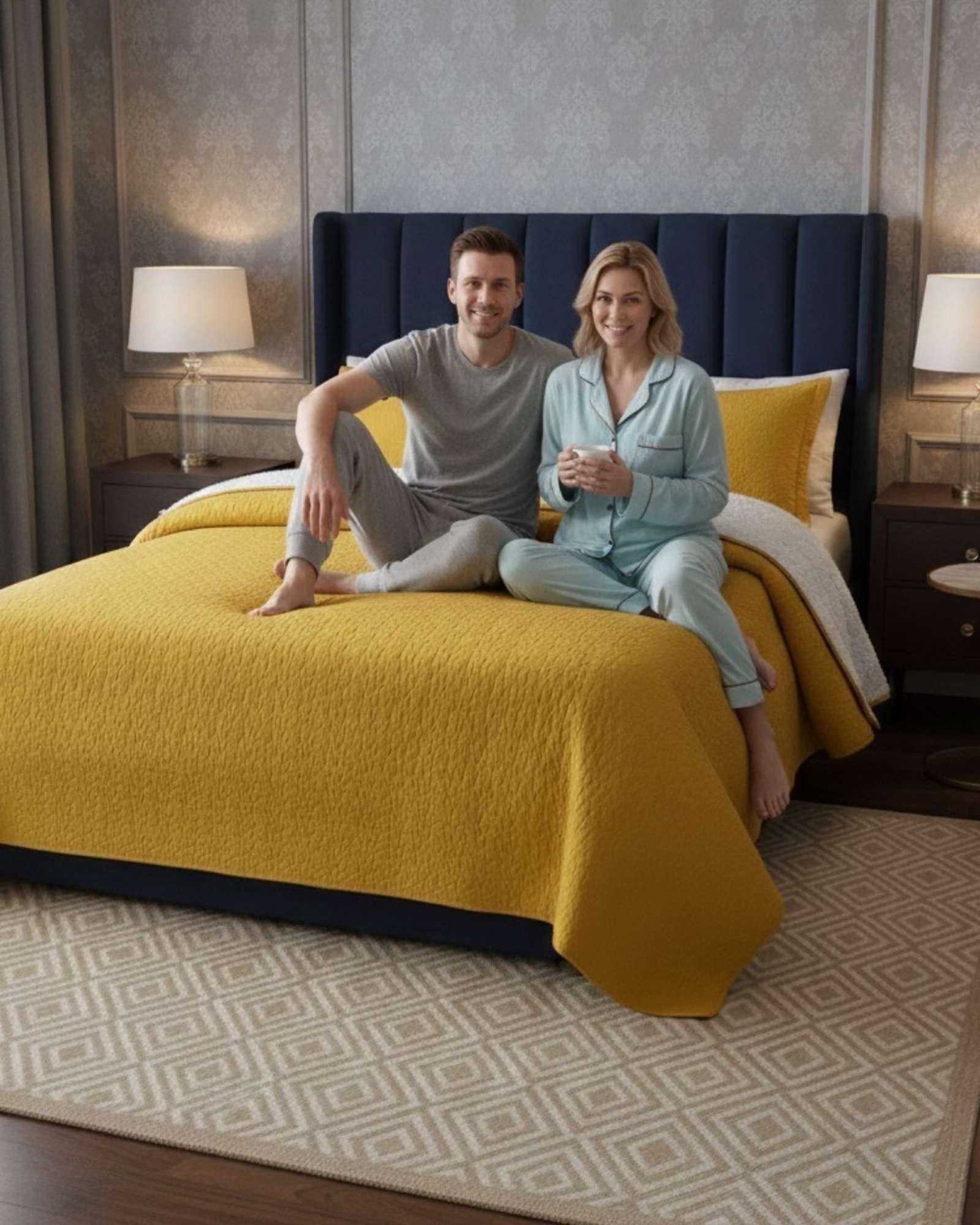 COBERTOR COLCHA QUILT SHERPA KING MEDIDA 250X270 CM C07-3