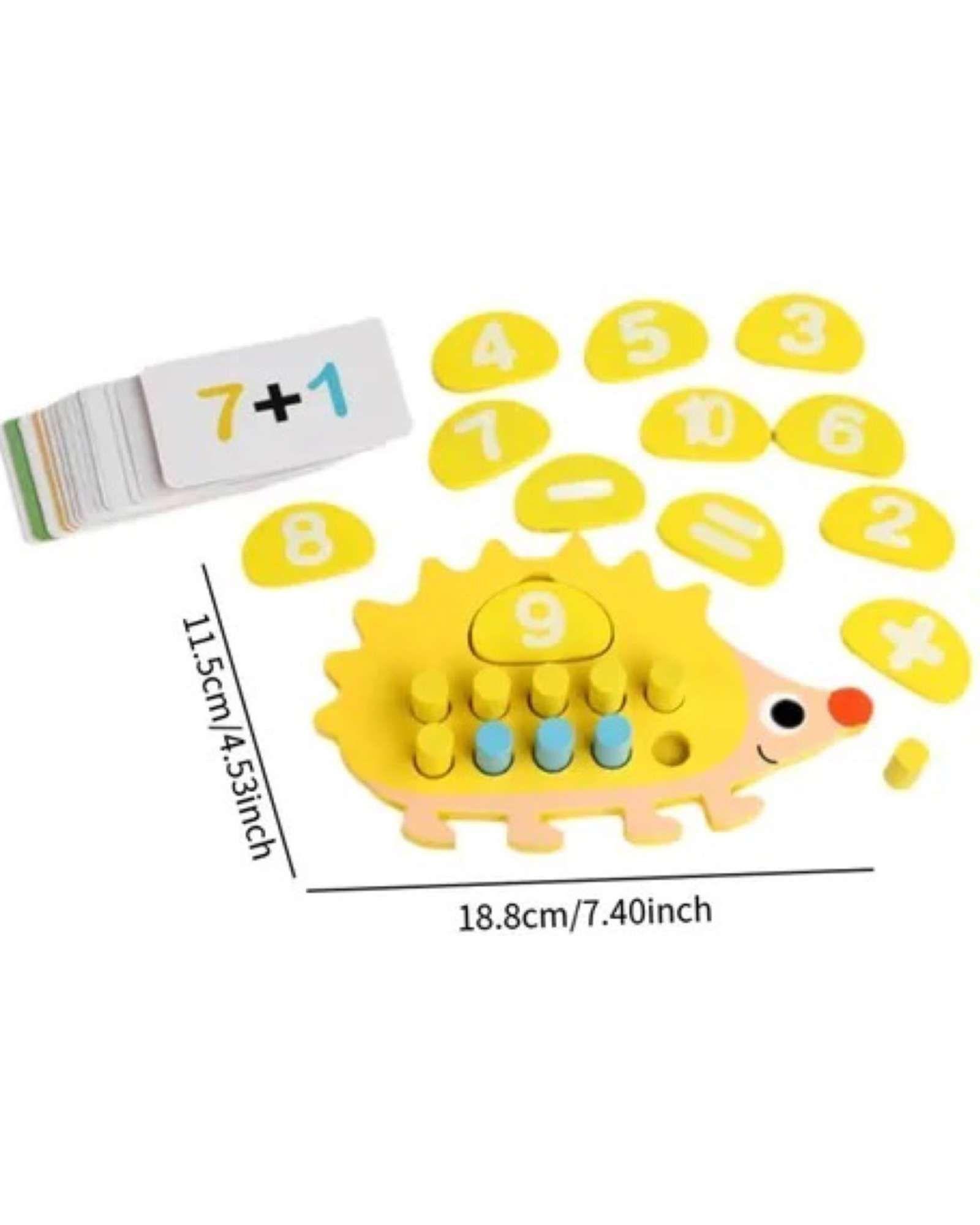 Juego Sensorial Erizo con Números y Cálculo para Niños-4