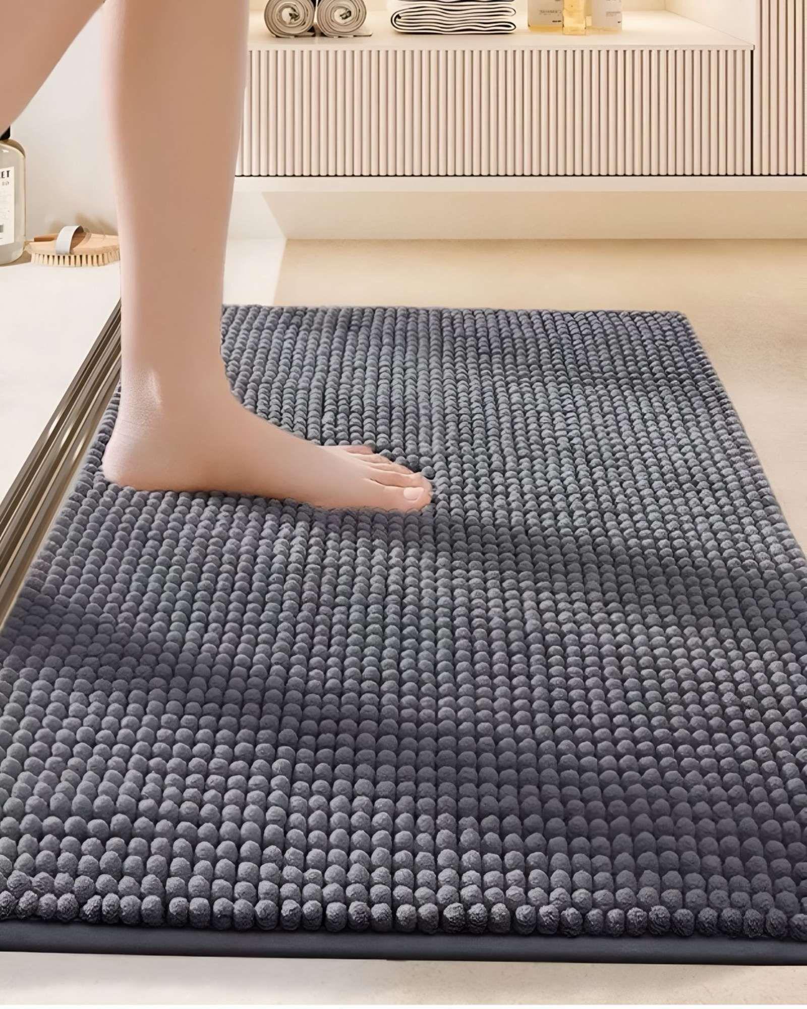 ALFOMBRA FELPA DE BAÑO  DELGADA GRAFITO 40X60 cm-3