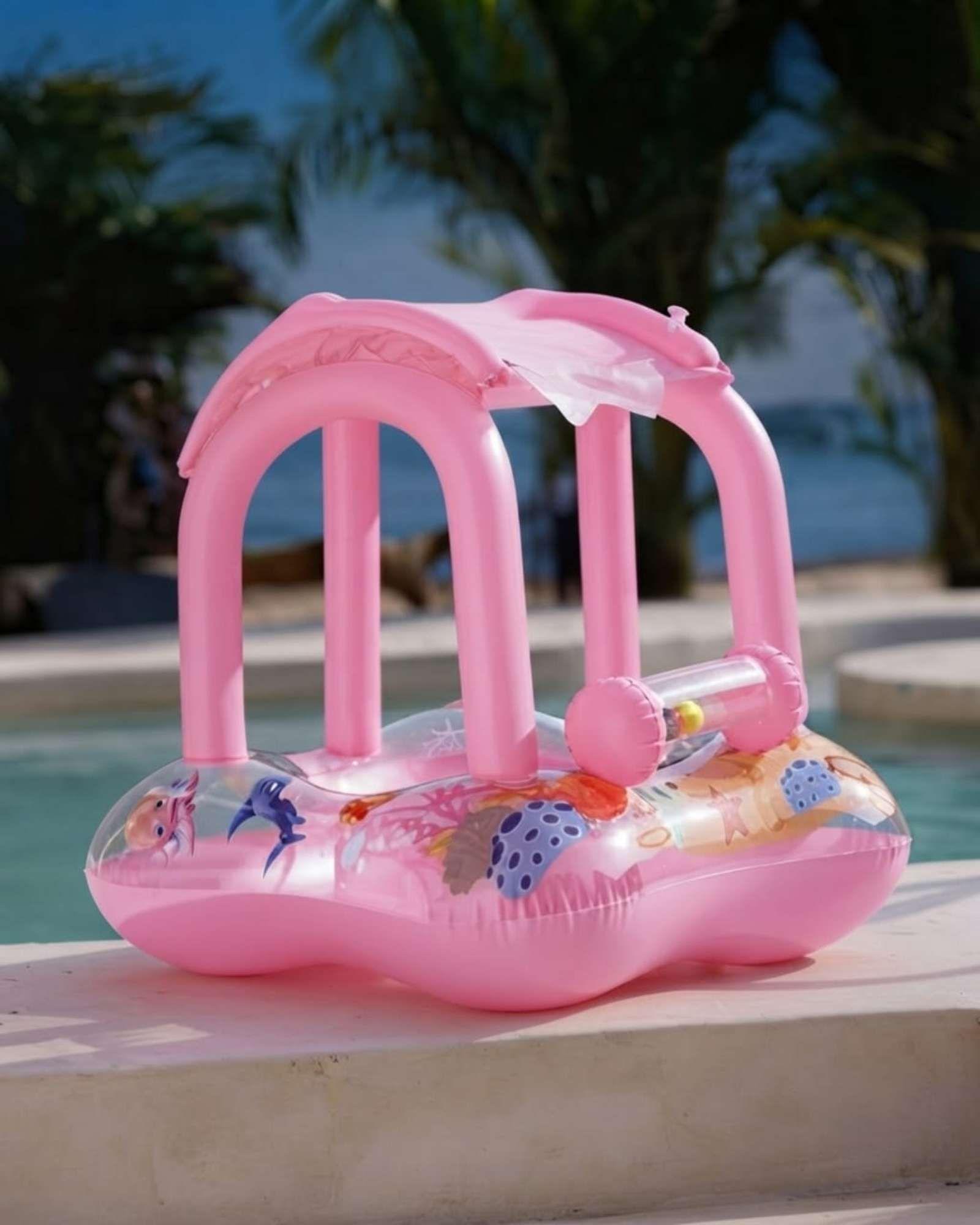 Flotador Bebé Con Techo Parasol y Asiento Piscina8-2