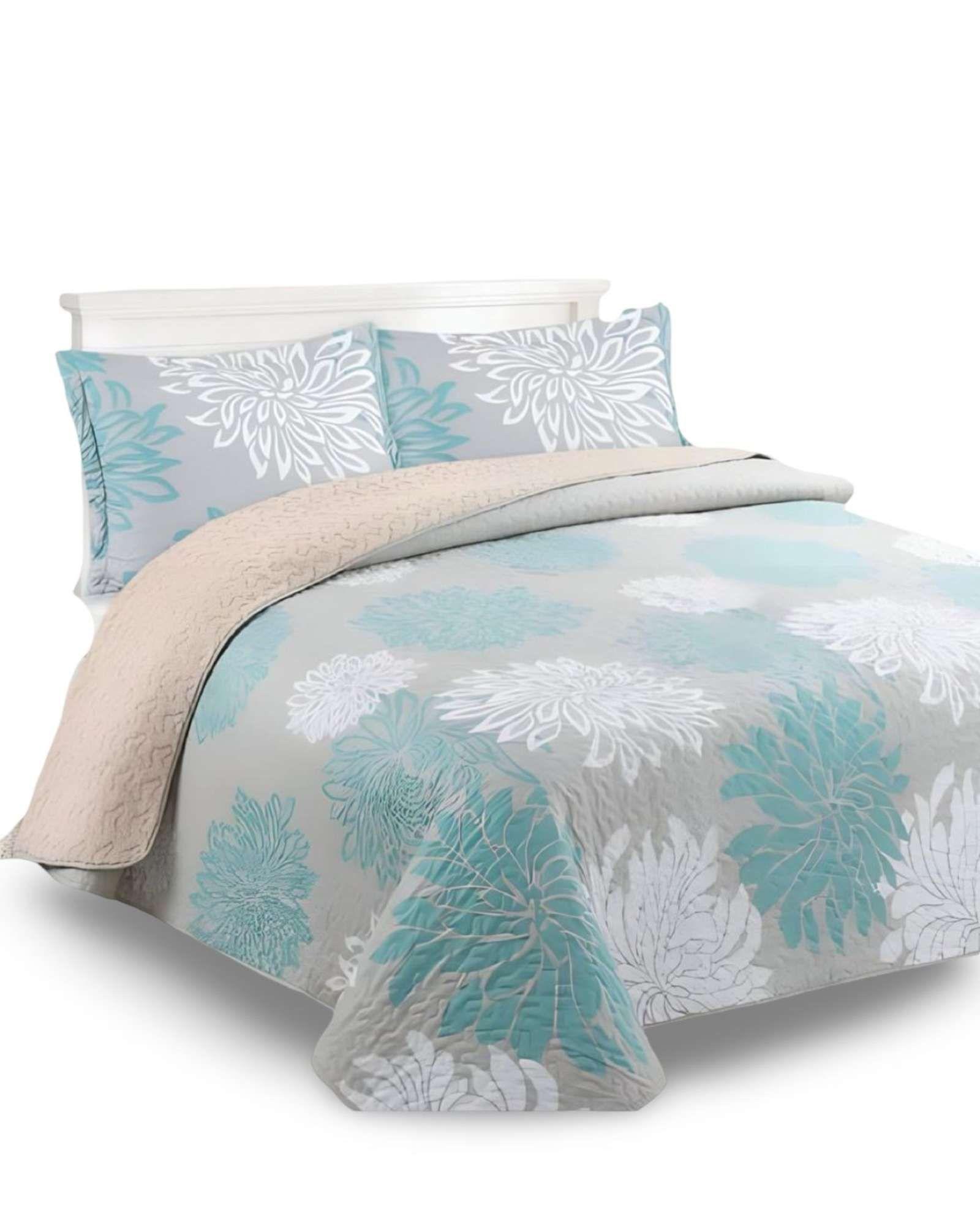 COBERTOR COLCHA QUILT SHERPA KING MEDIDA 250X270 CM C05-4