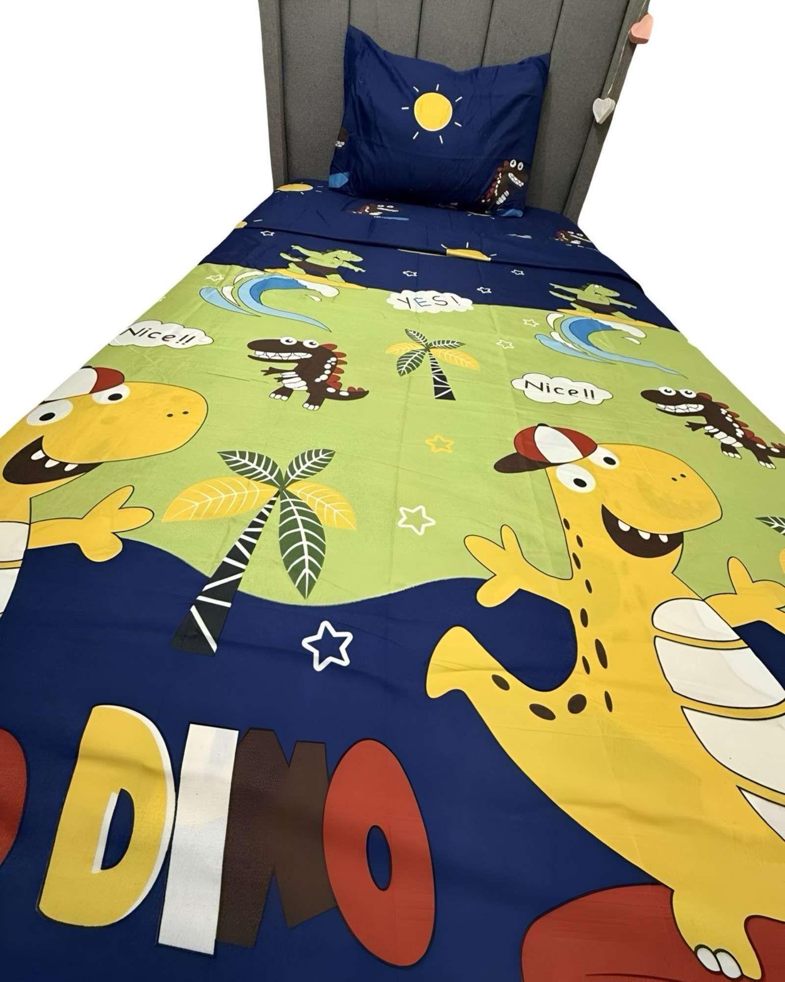 Juego de Sábanas Diseño infantil plaza y media Dino-4