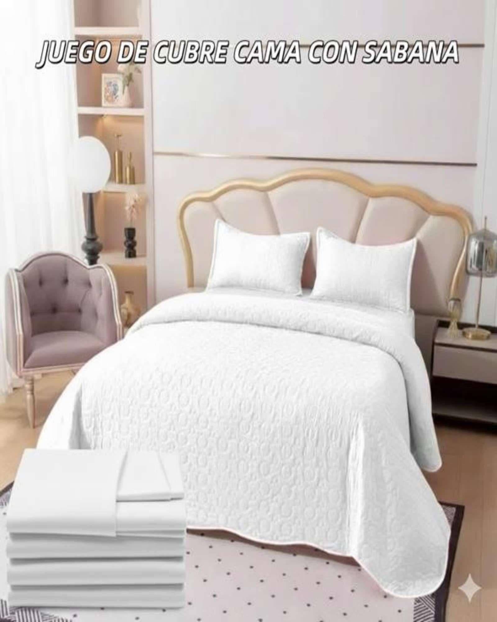 SABANA CON CUBRECAMA DE VERANO KING + 2 ALMOHADAS s61-3