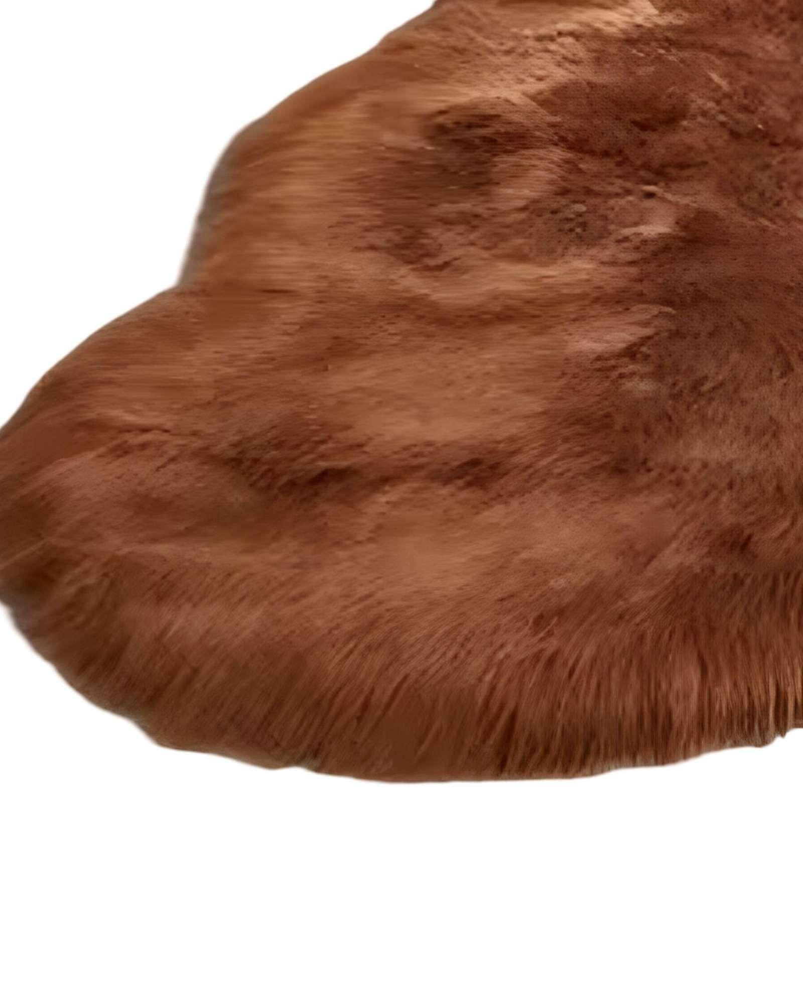 ALFOMBRAS DECORATIVAS IMITACION PIEL DE  CONEJO CAFÉ-2