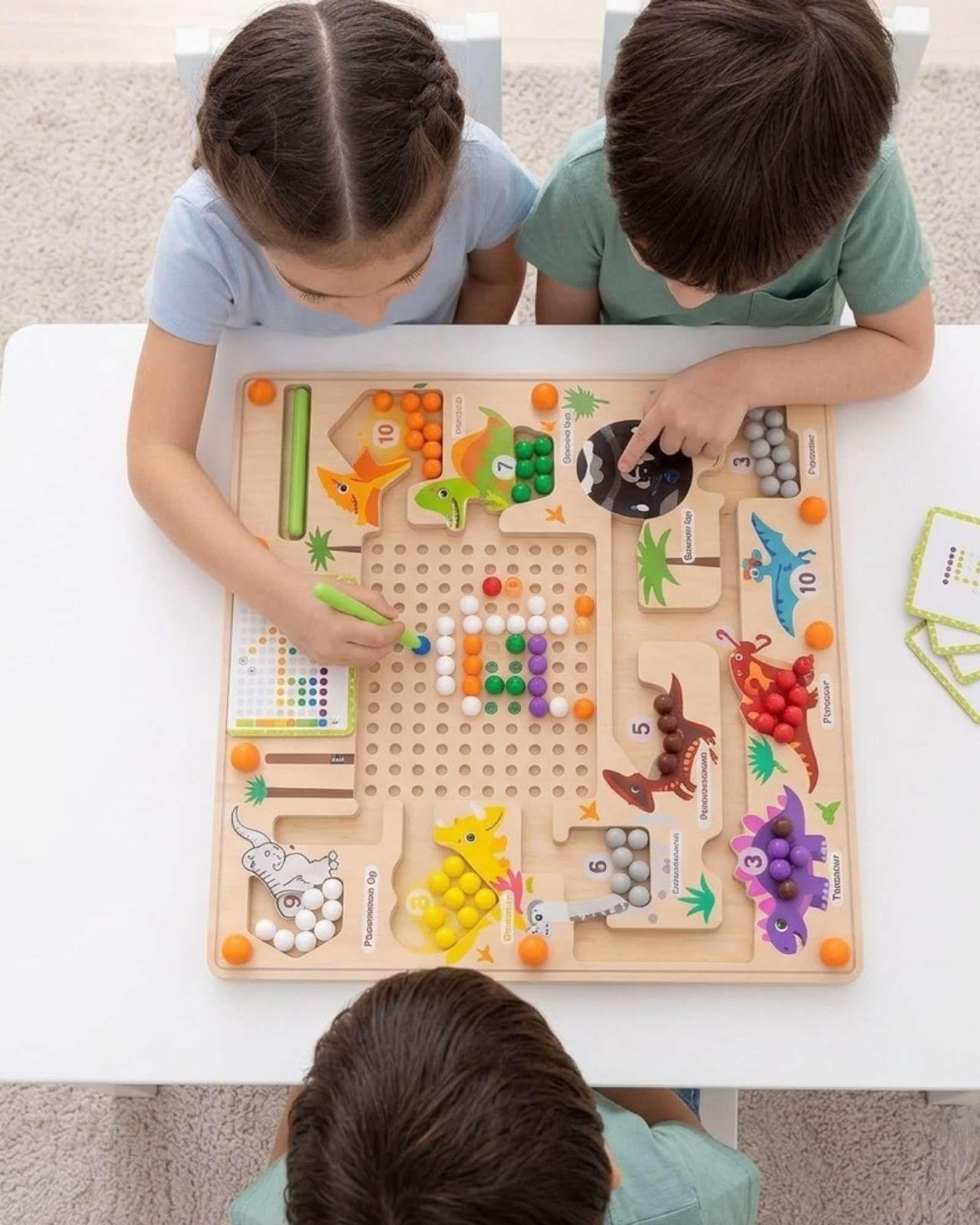 Juego Didáctico de Madera Tablero Magnético Dinosaurios -2