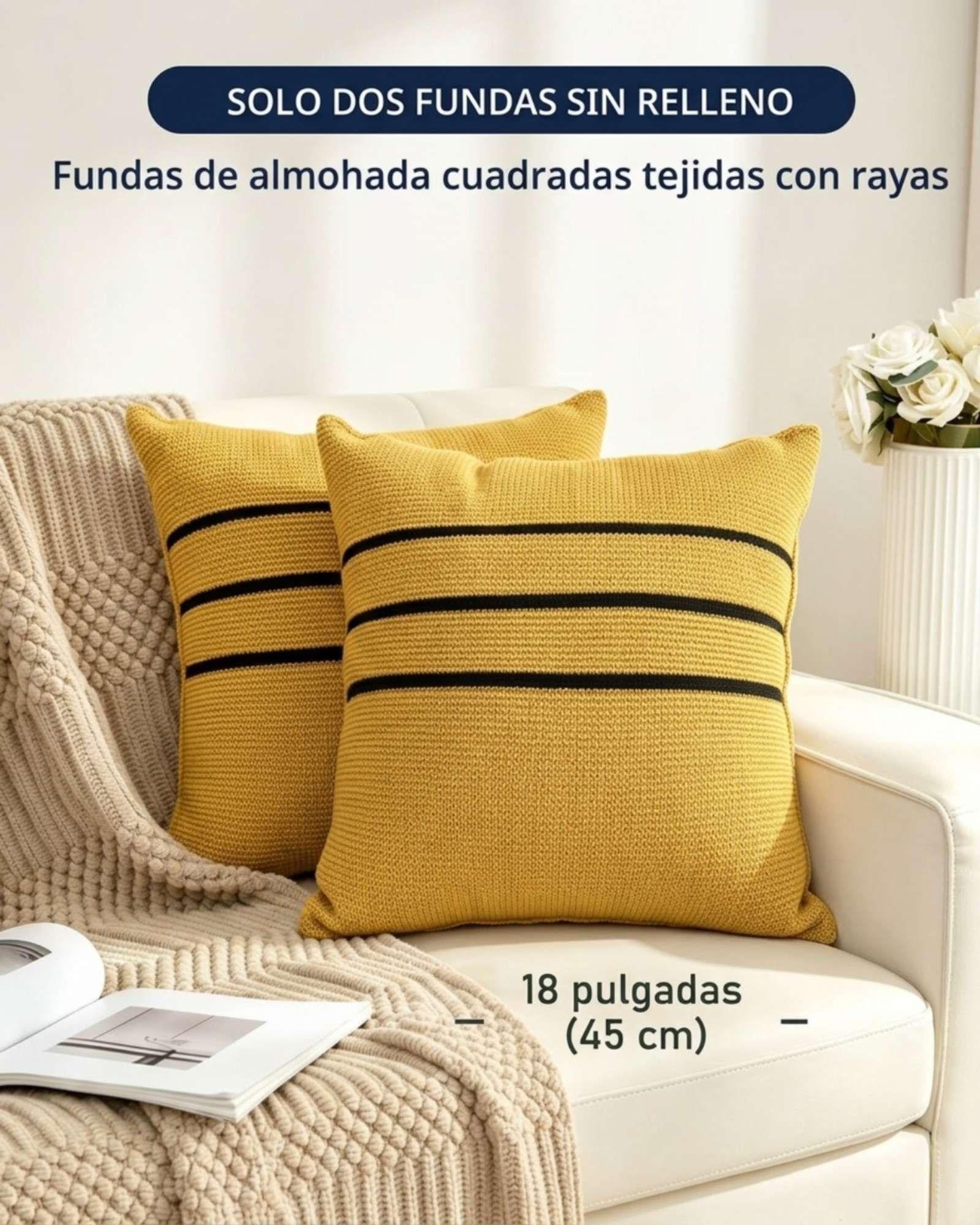 Set de Fundas para Cojines Texturizadas con Franjas 6 unidades-7