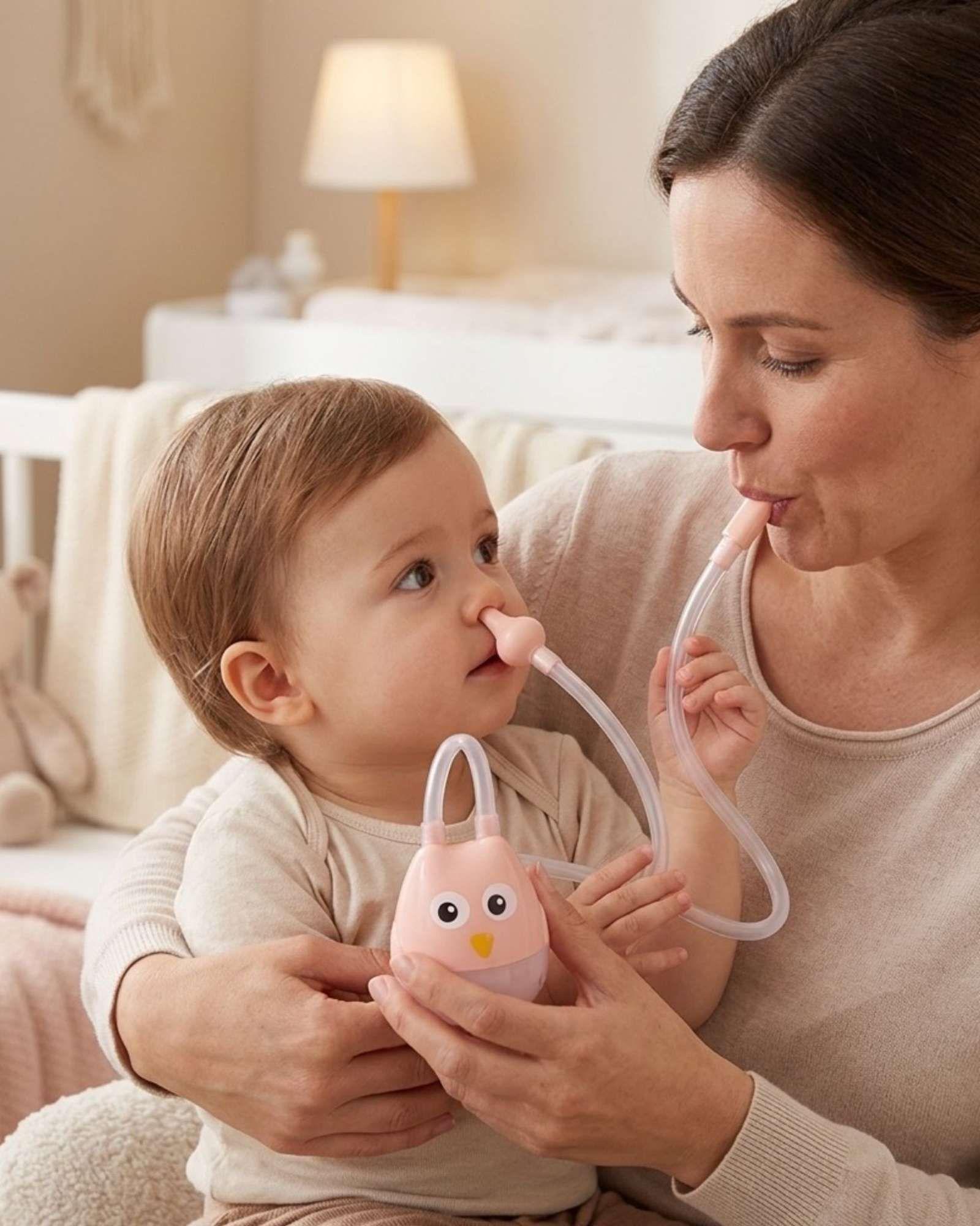Aspirador Nasal Alivio Suave y Divertido para tu BebéROSADO-0