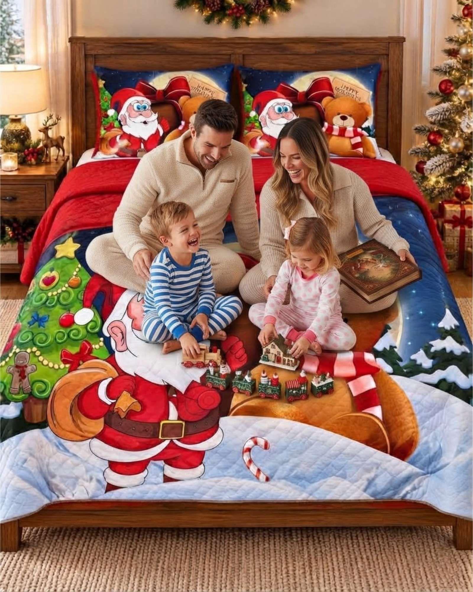 Cubrecama Quilt Navideño 2 Plazas con Diseño  A2-1