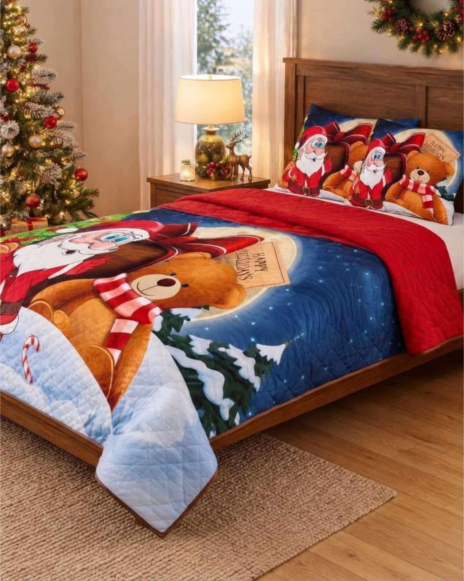 Cubrecama Quilt Navideño 2 Plazas con Diseño  A2-2