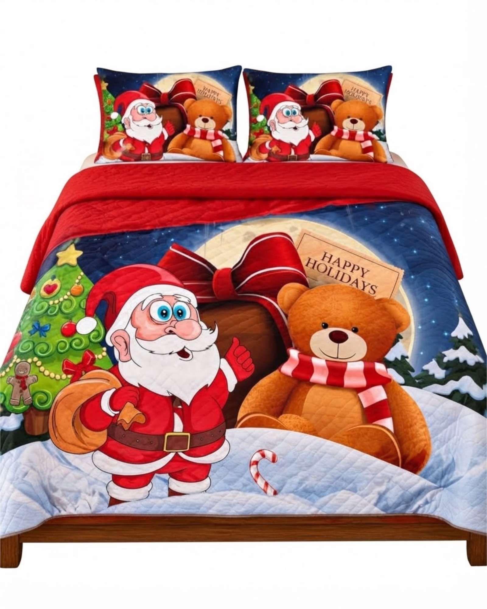 Cubrecama Quilt Navideño 2 Plazas con Diseño  A2-5