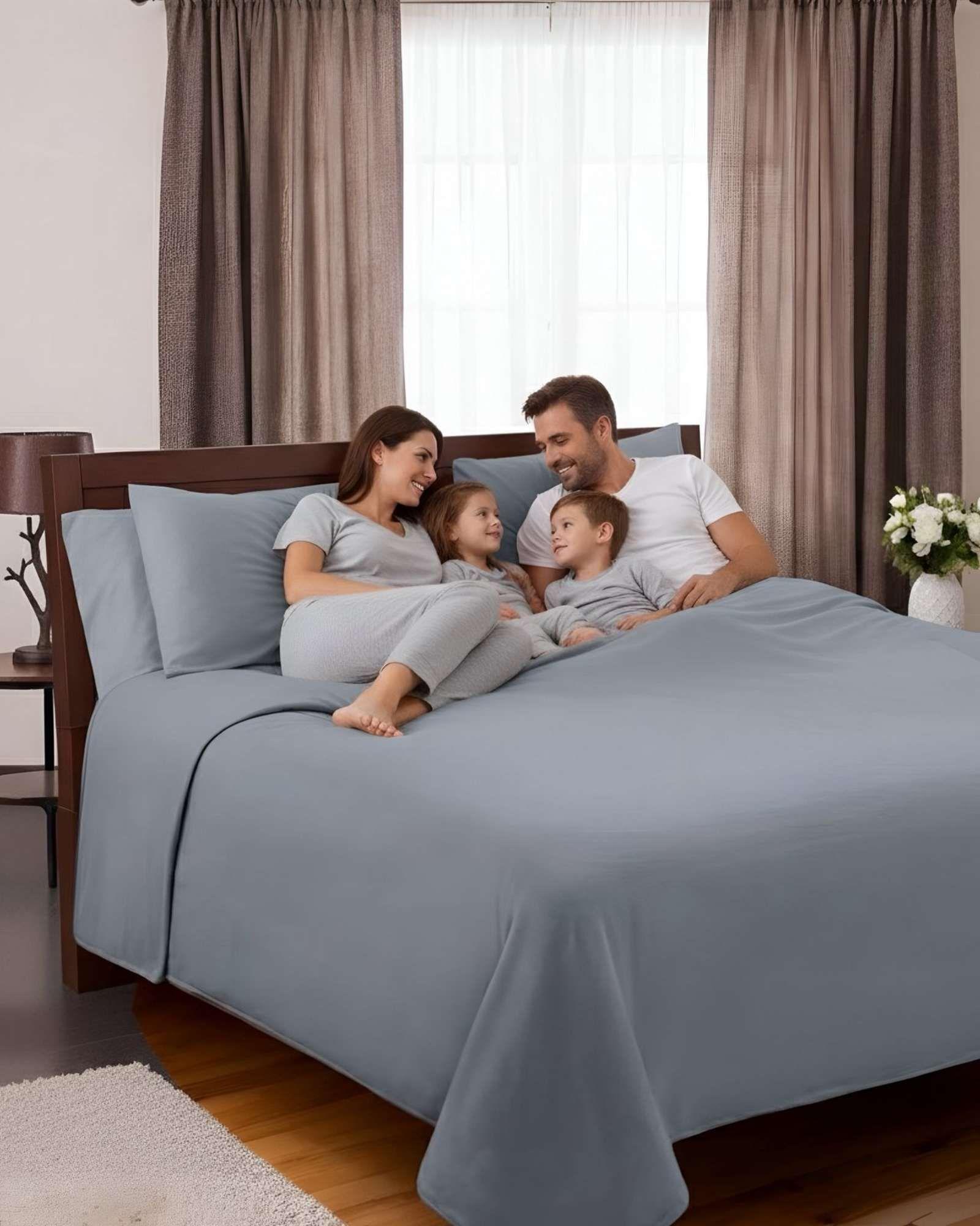 Juego de Sábana de Polar Ultra Suave Máxima Calidez Gris 2 plazas-4