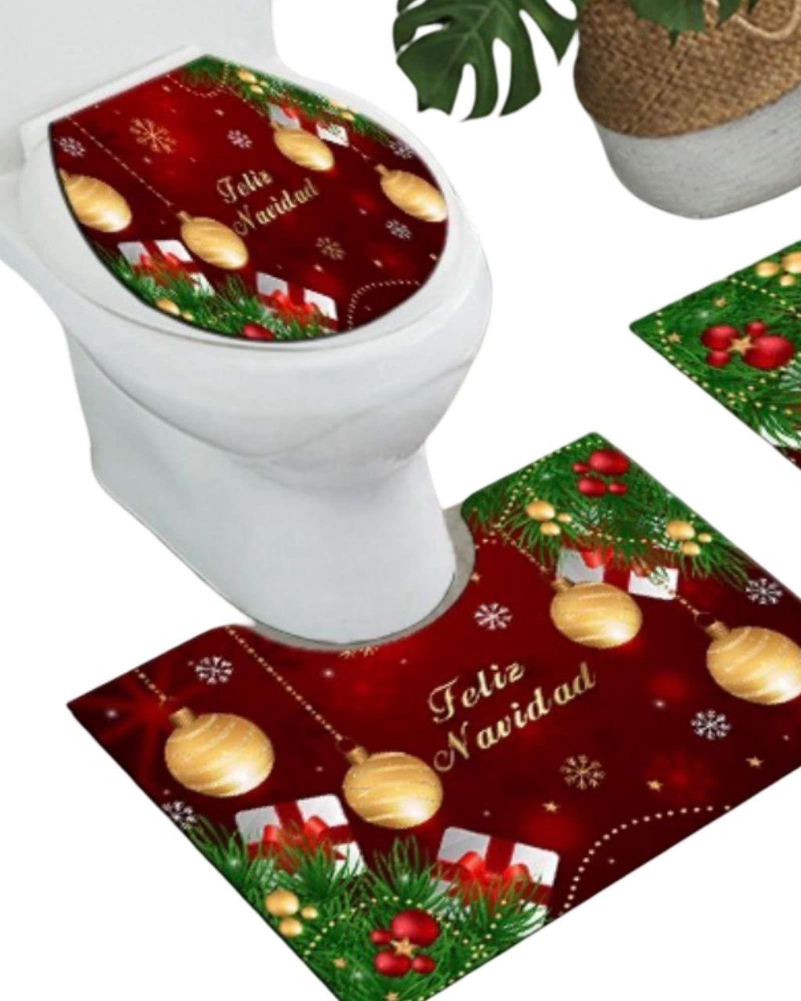 Juego de Alfombra de baño de Navidad 3 piezas A4-2