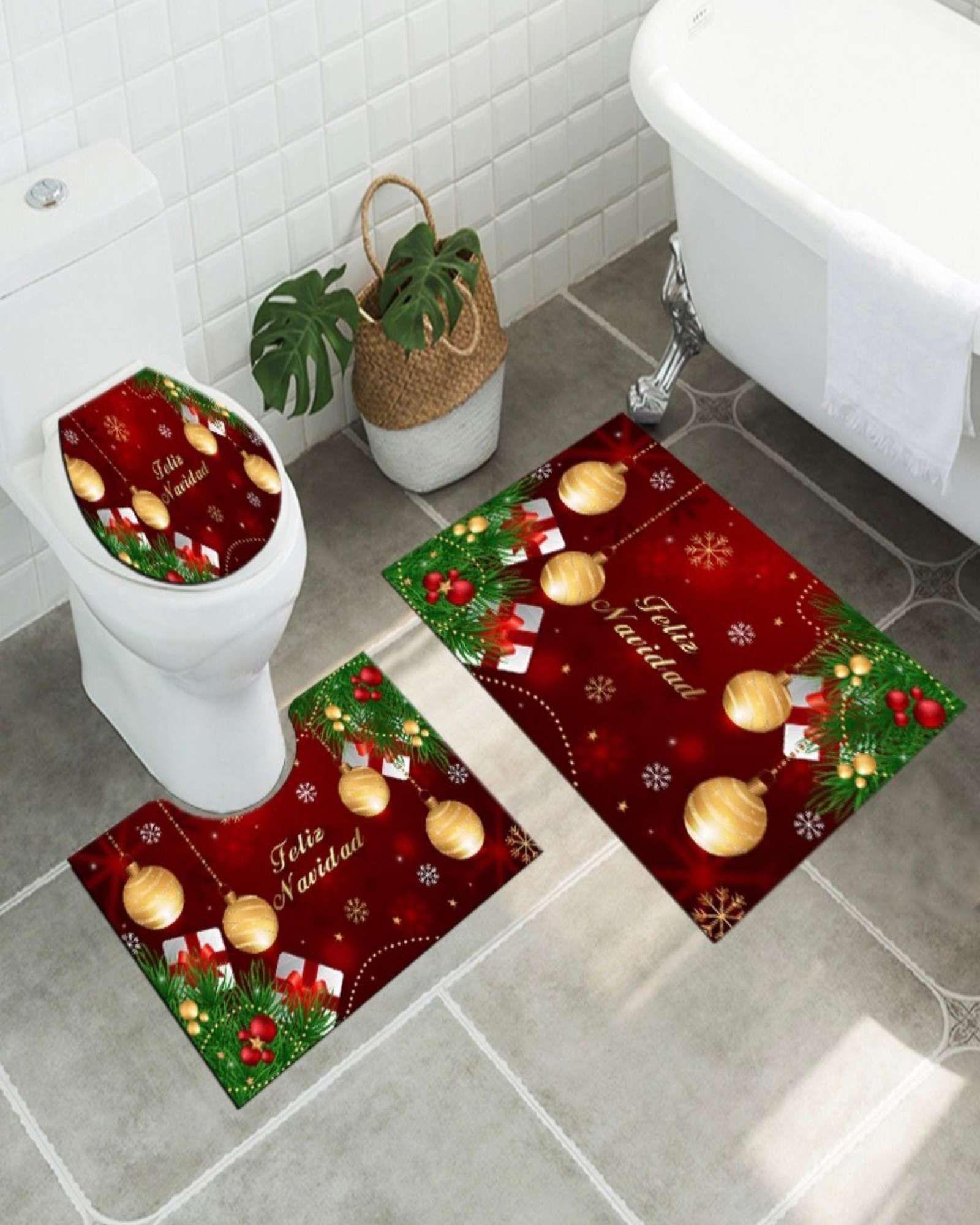 Juego de Alfombra de baño de Navidad 3 piezas A4-3
