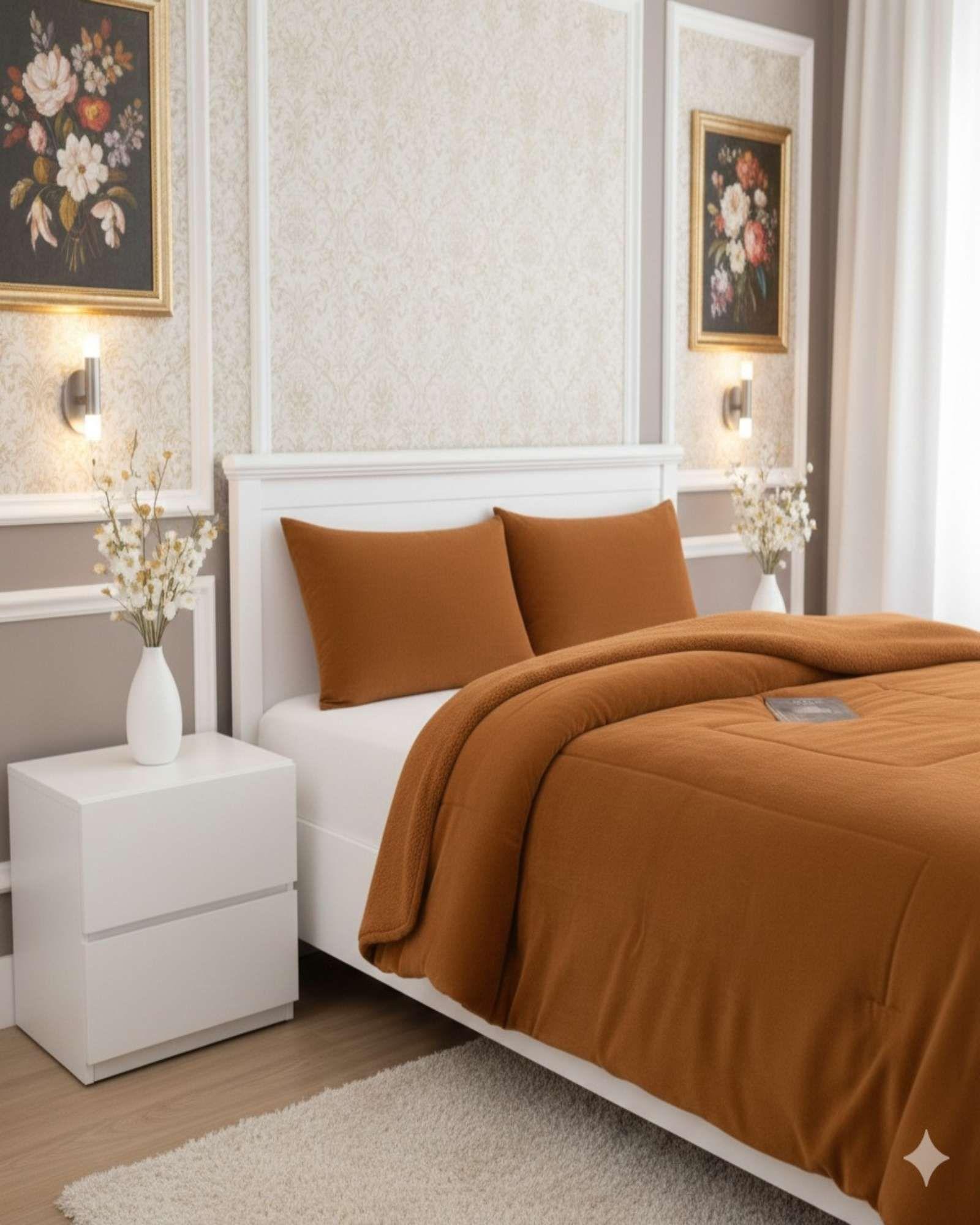 Cubrecama 2 plazas Plush con  Chiporro de Invierno blanco-3