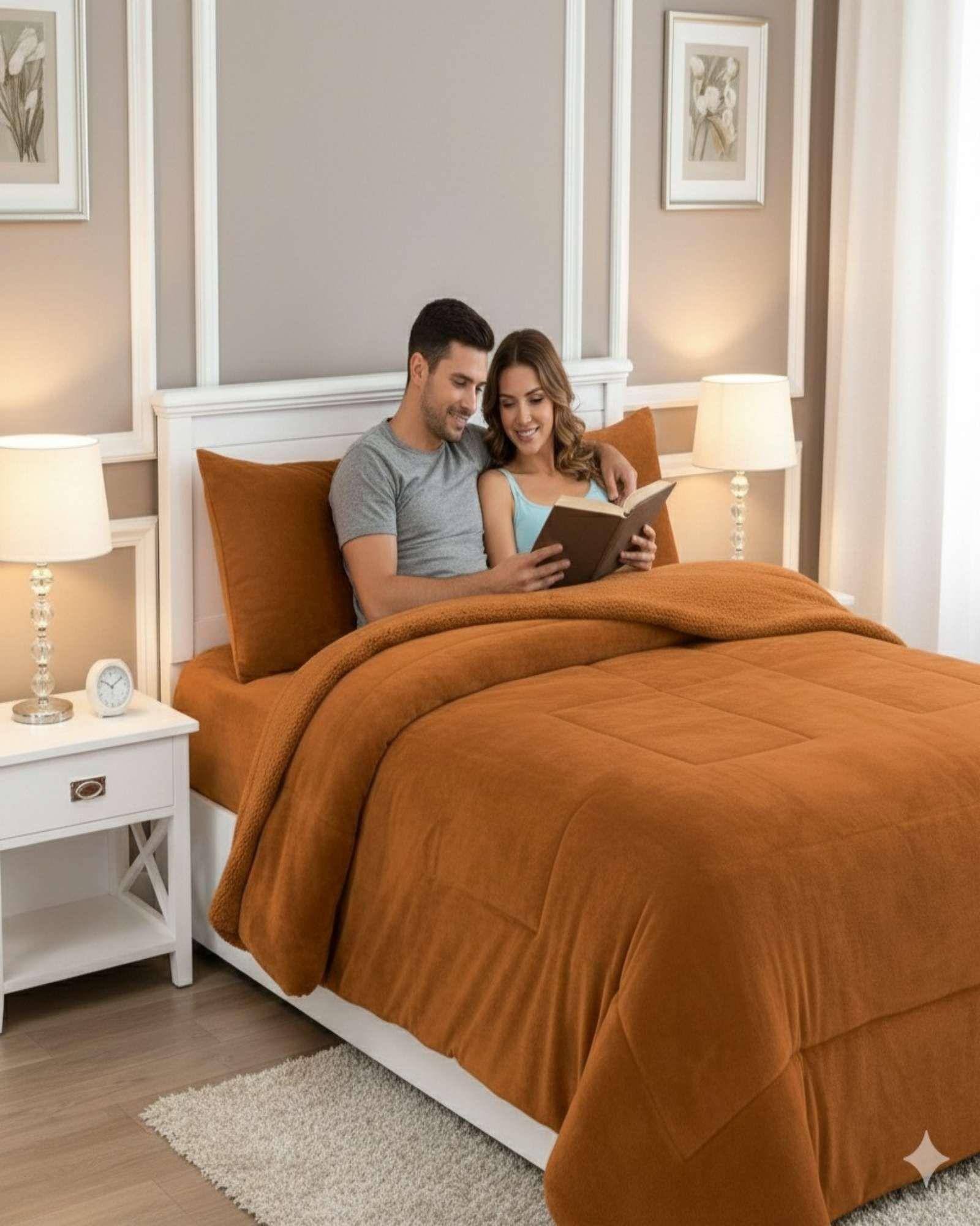 Cubrecama 2 plazas Plush con  Chiporro de Invierno blanco-4