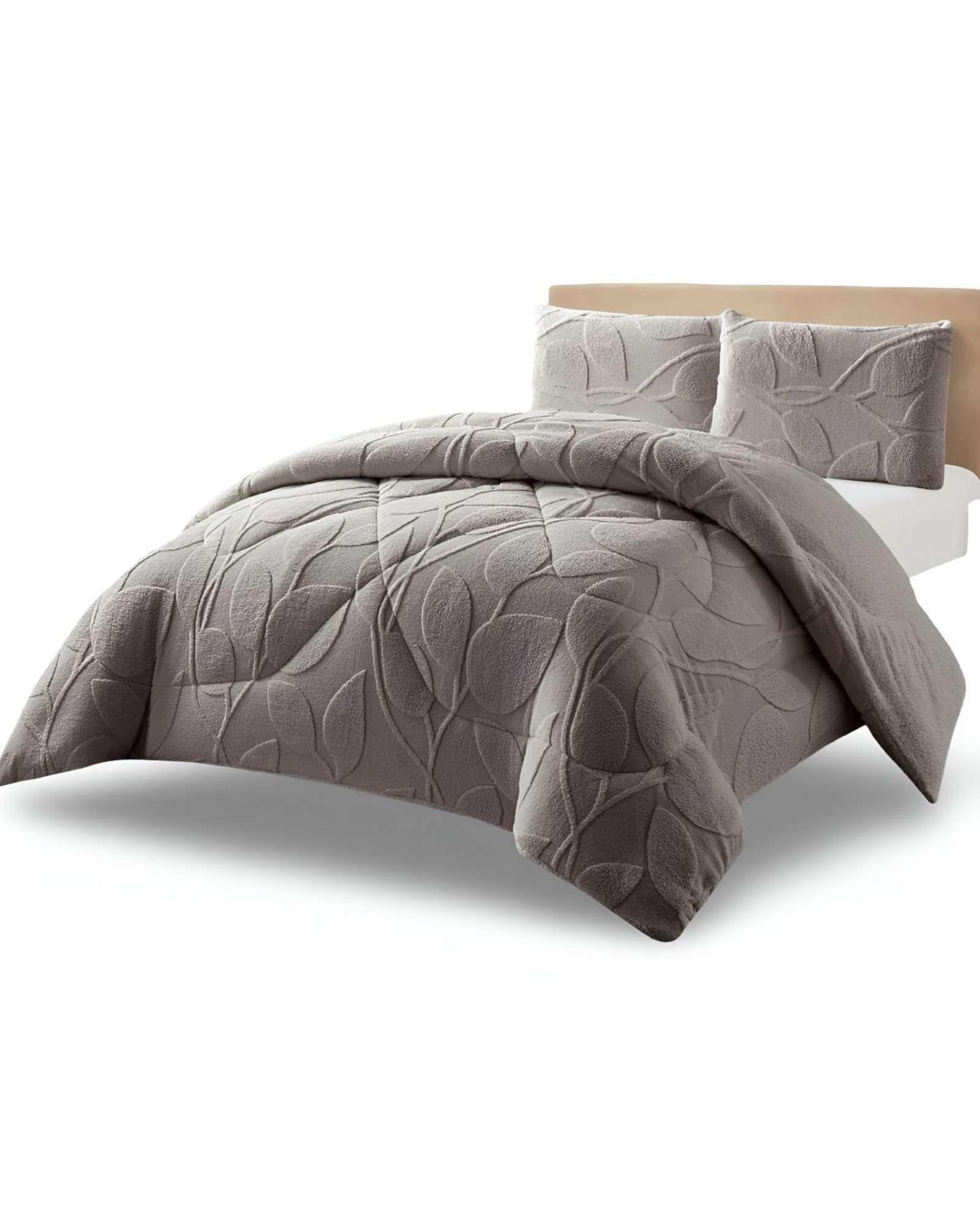 Cubrecama Acolchado con chiporro diseño Texturizado Hojas King K8-3