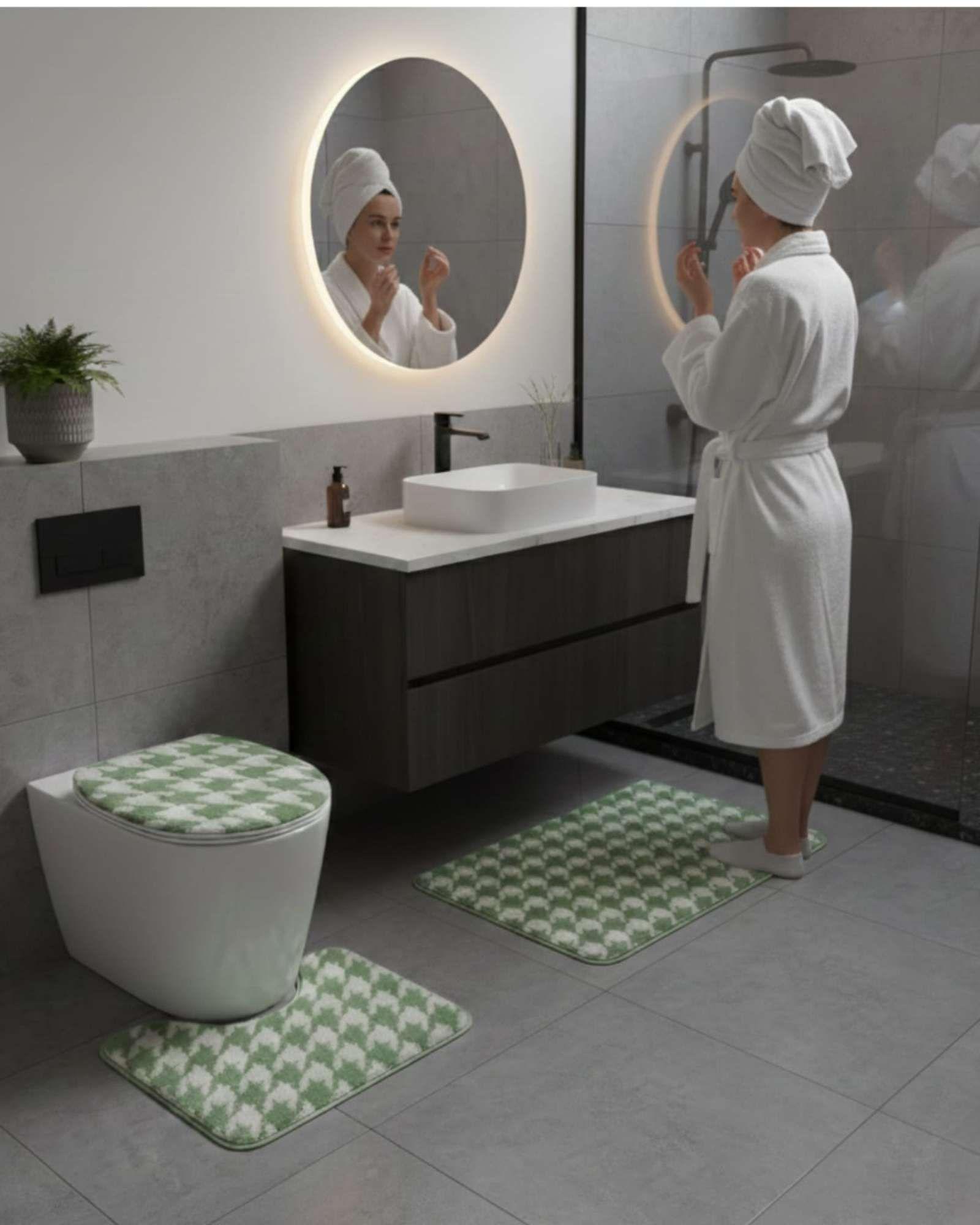 SET DE BAÑO 3 PIEZAS PREMIUM DISEÑOS EXCLUSIVOS Y TEXTURA ULTRA SUAVE A3-4