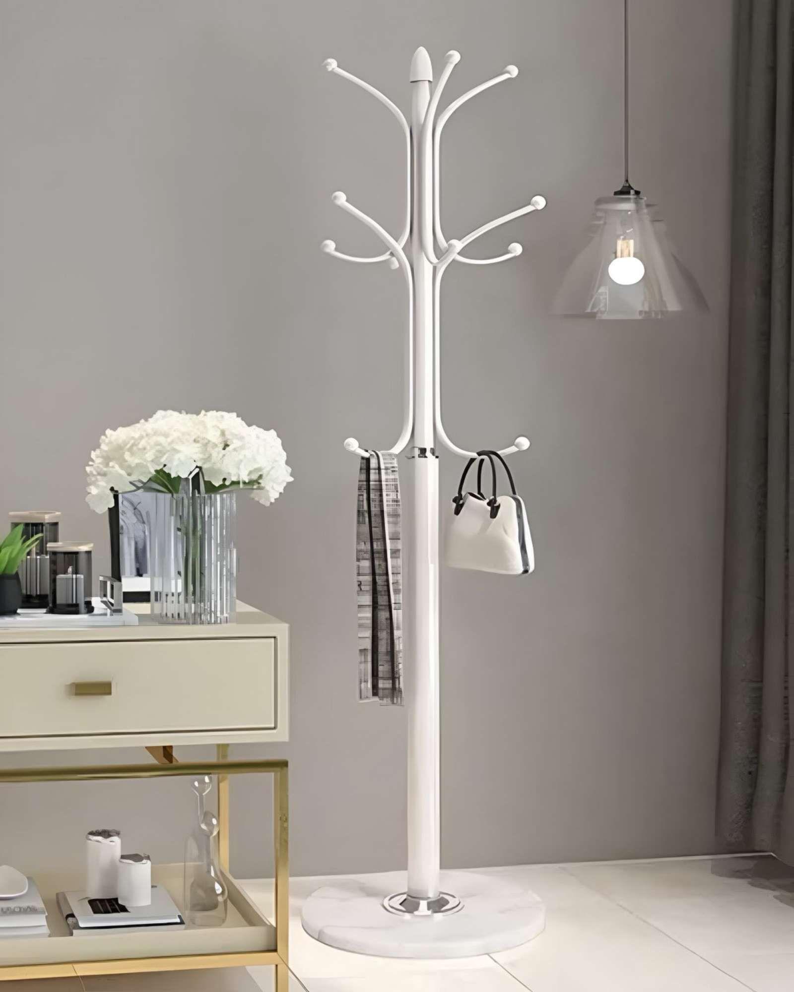 PERCHERO DE PIE COLGADOR DE ROPA Y ACCESORIOS BLANCO-2