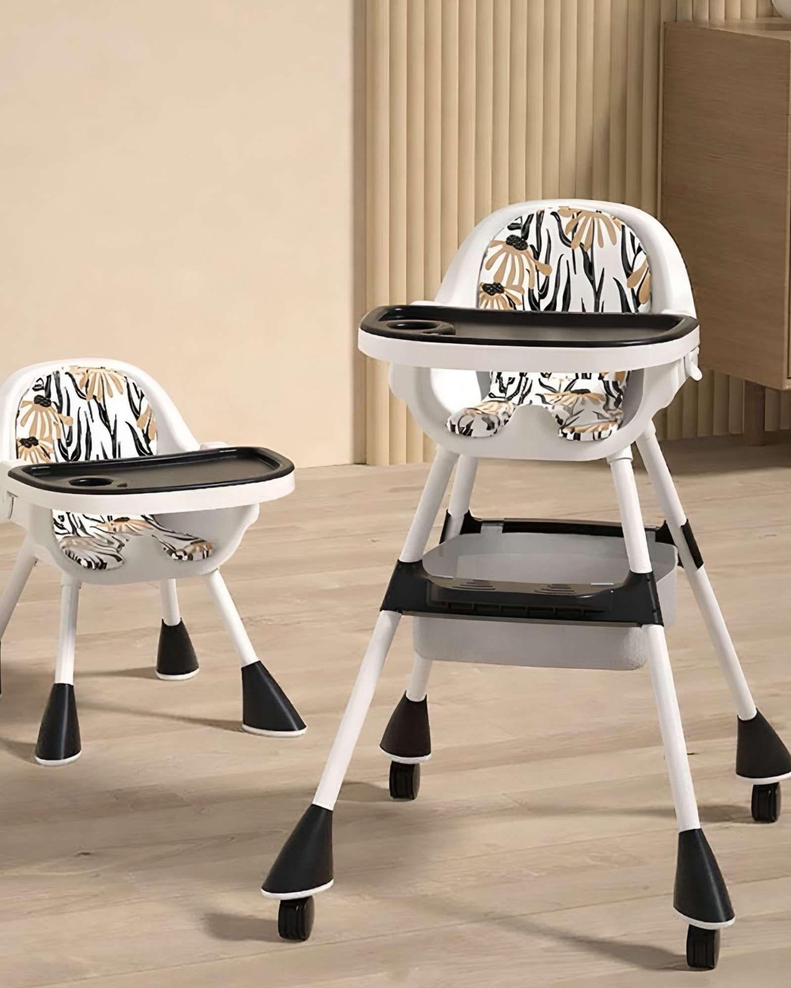 Silla de Comer multifuncional 3 en 1 para Bebé Negro-3