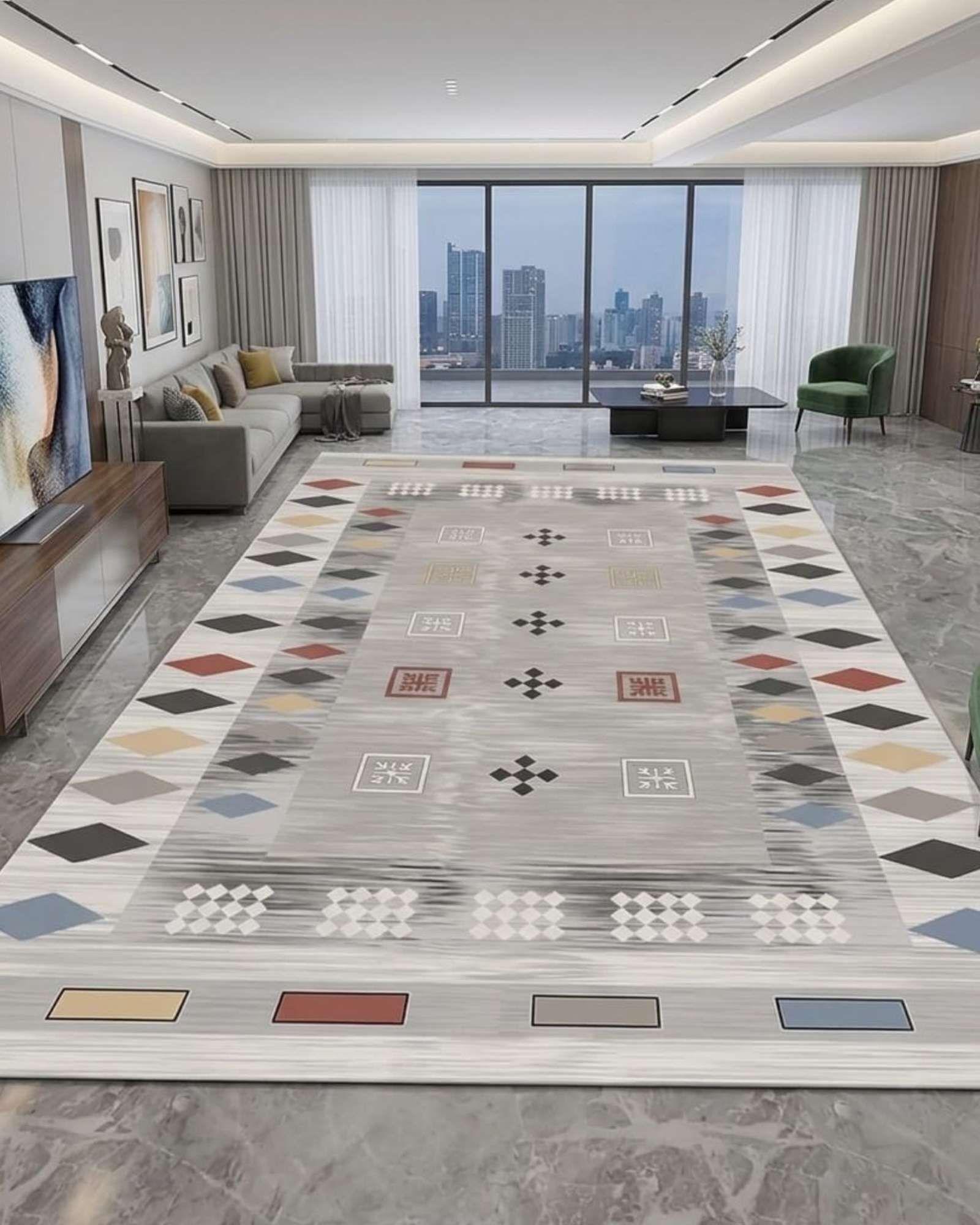 ALFOMBRA PARA LIVING ANTIDESLIZANTE CON DISEÑOS VARIOS -2