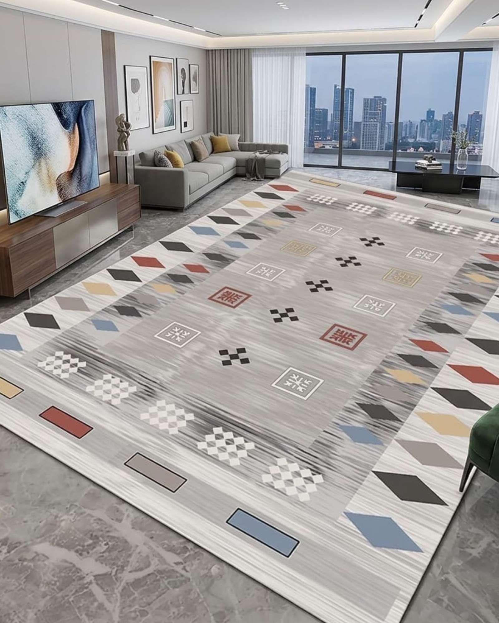 ALFOMBRA PARA LIVING ANTIDESLIZANTE CON DISEÑOS VARIOS -3