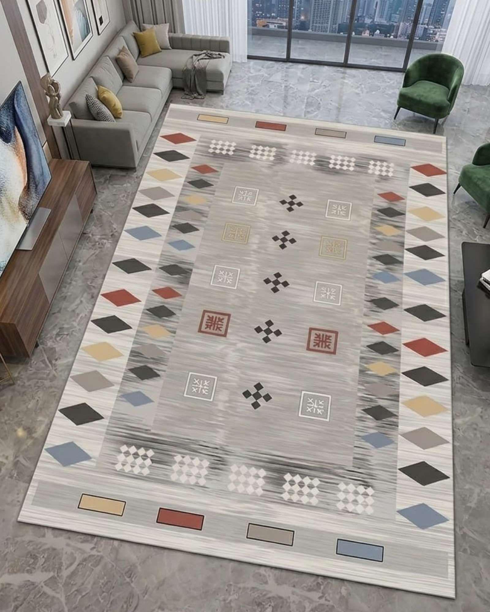 ALFOMBRA PARA LIVING ANTIDESLIZANTE CON DISEÑOS VARIOS -4