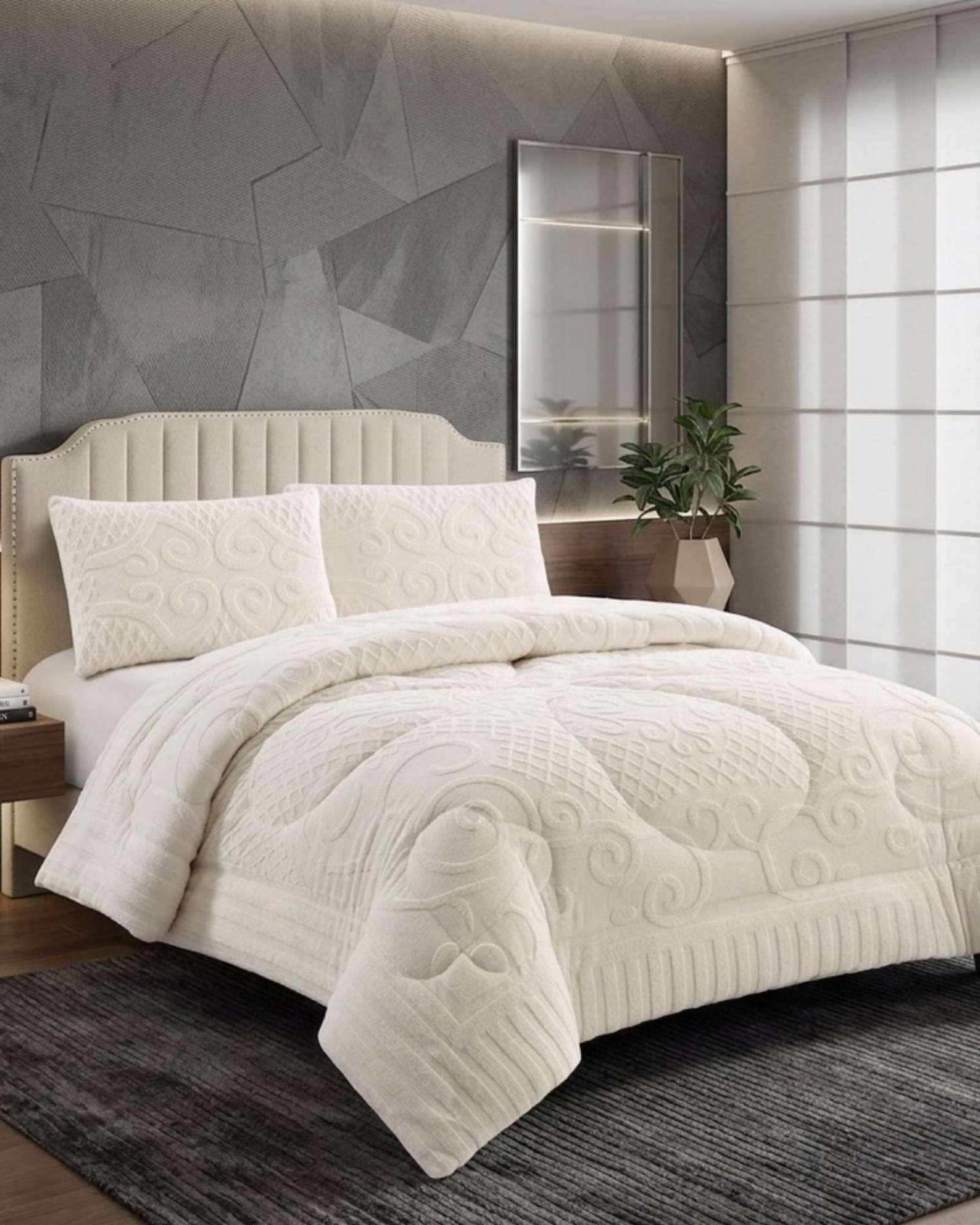 Cubrecama Edredon de Polar Ultra Suave Colección Confort Premium 2 Plazas A01-2