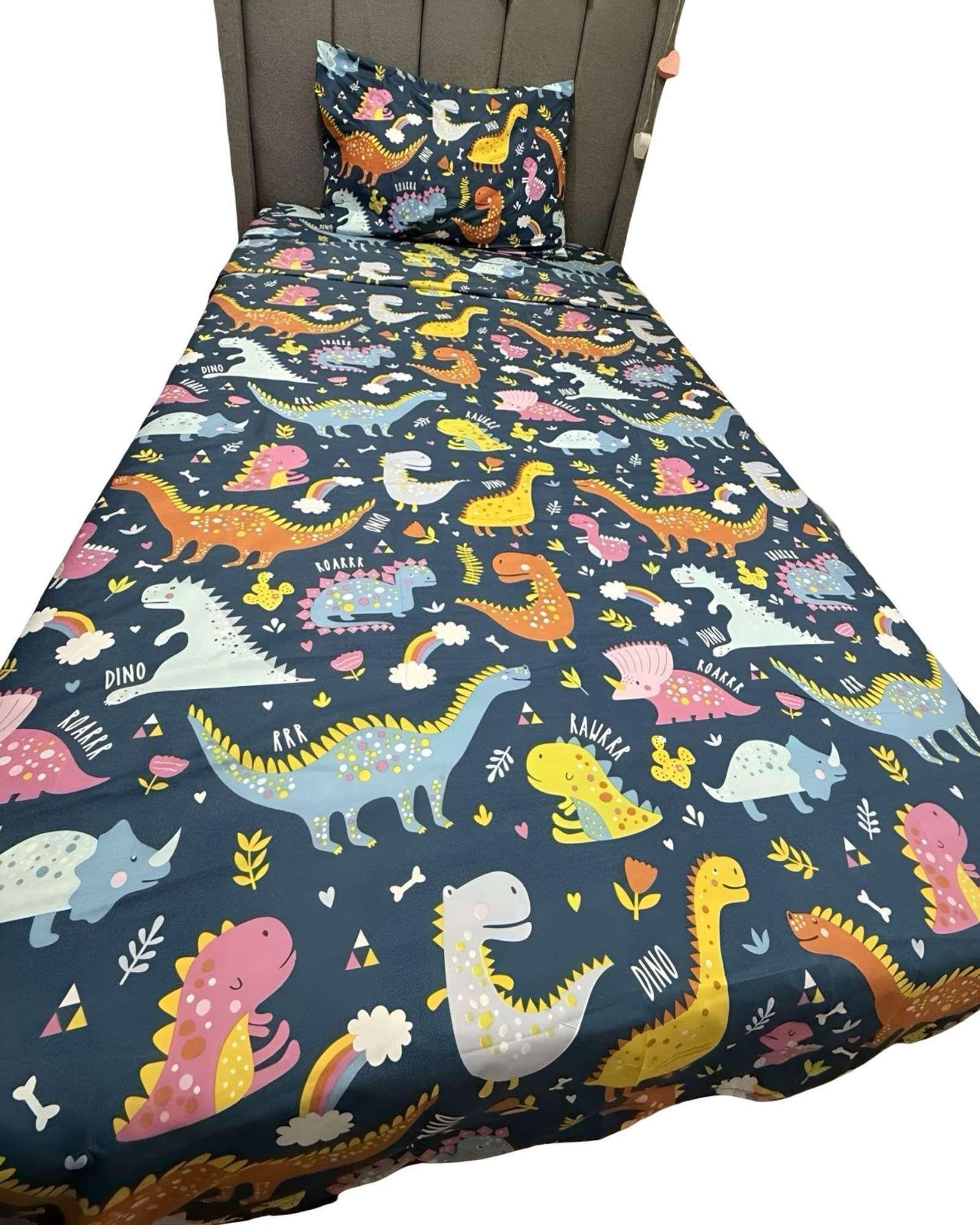 Juego de Sábanas Diseño infantil plaza y media Dinosaurio-0