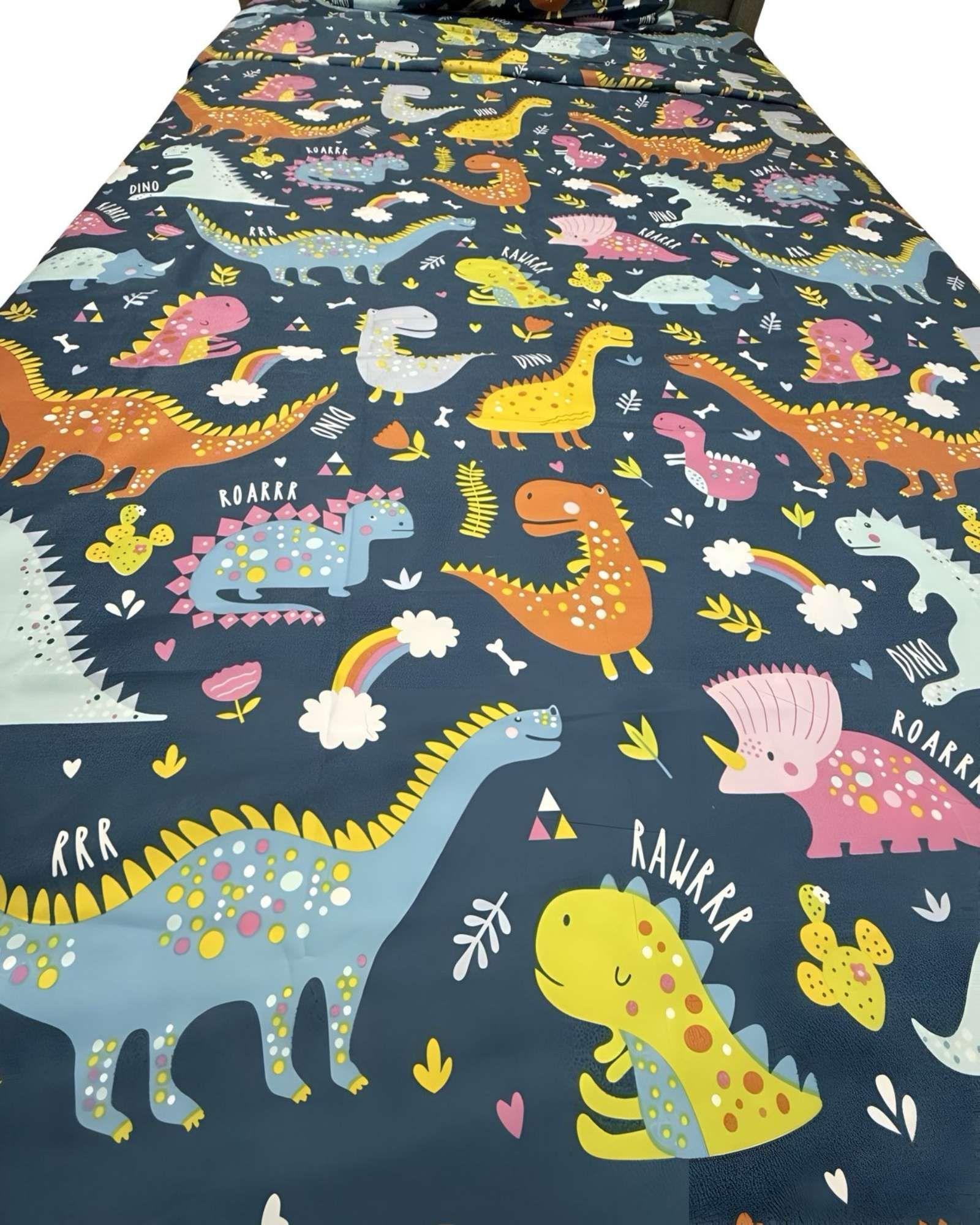 Juego de Sábanas Diseño infantil plaza y media Dinosaurio-1