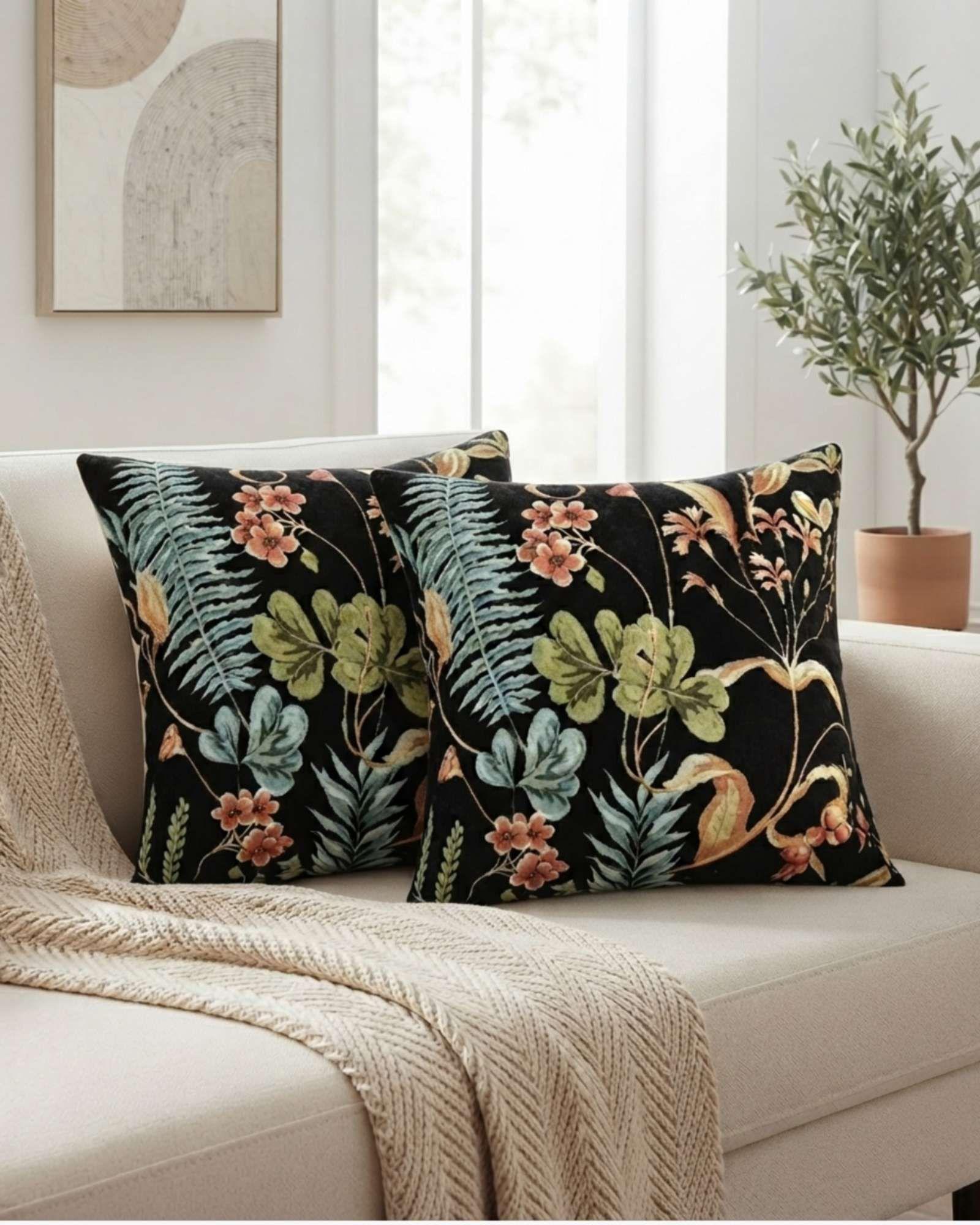 Pack de 6 Fundas Para Cojín Decorativos Botánicos.-2