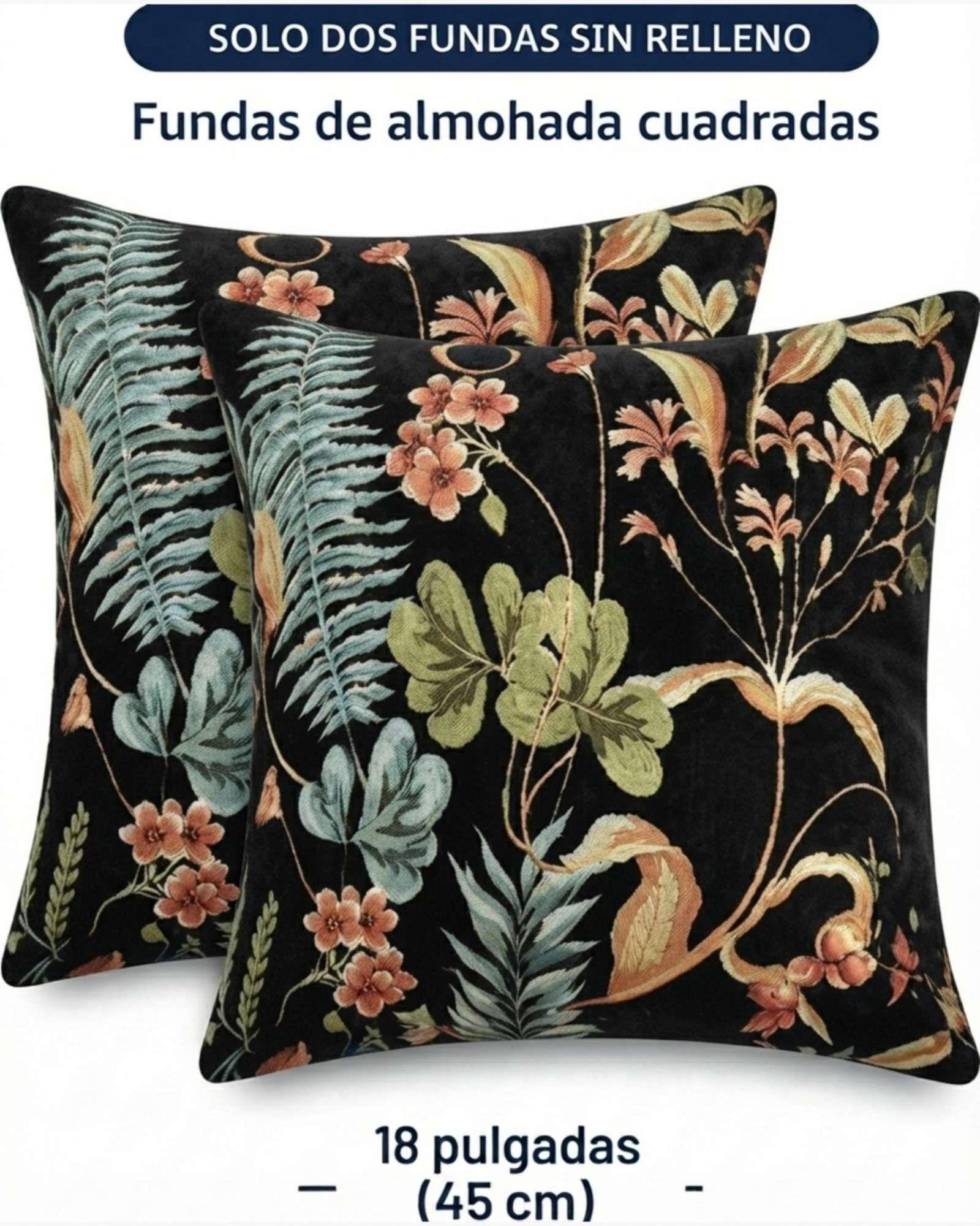 Pack de 6 Fundas Para Cojín Decorativos Botánicos.-6