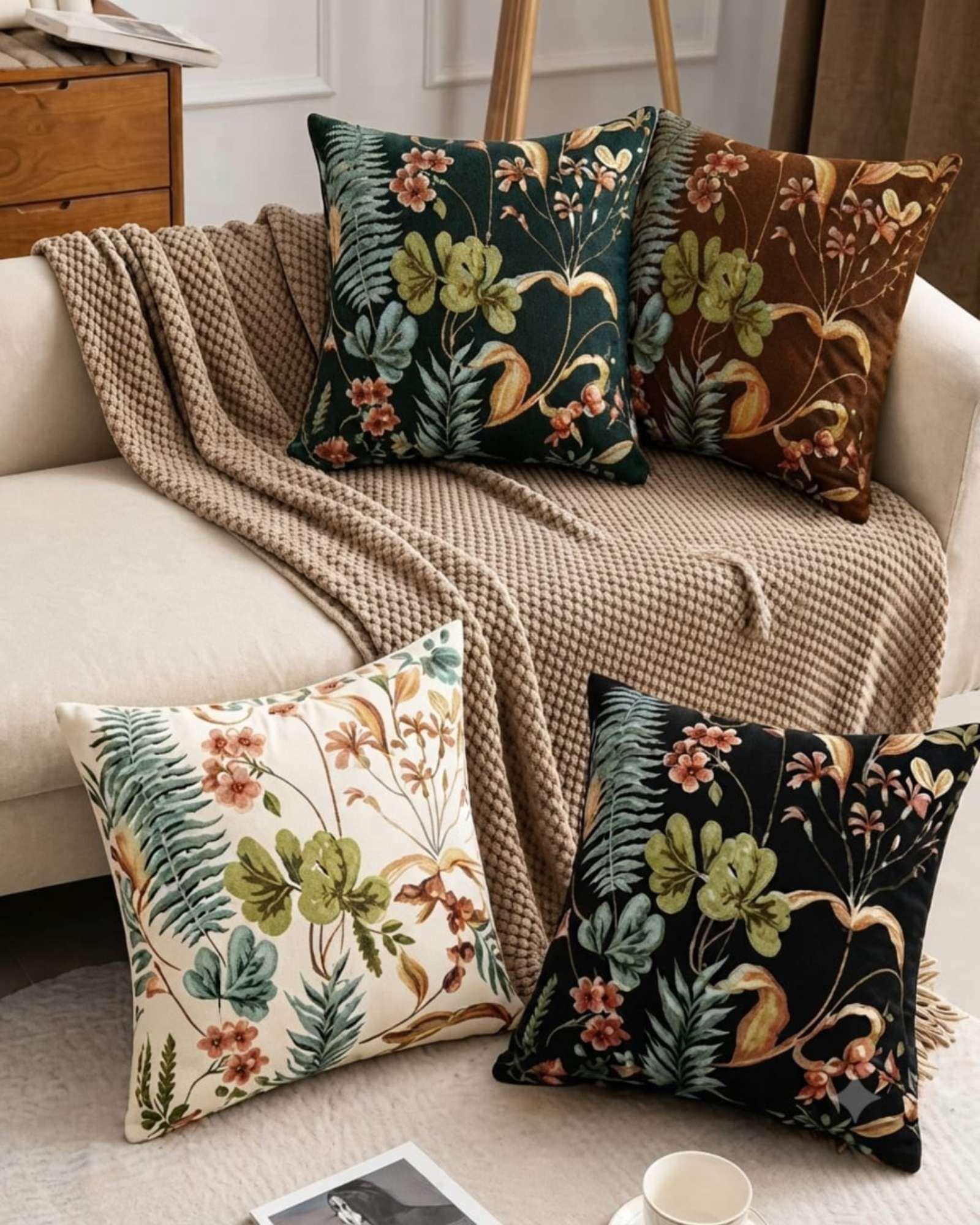 Pack de 6 Fundas Para Cojín Decorativos Botánicos.-7
