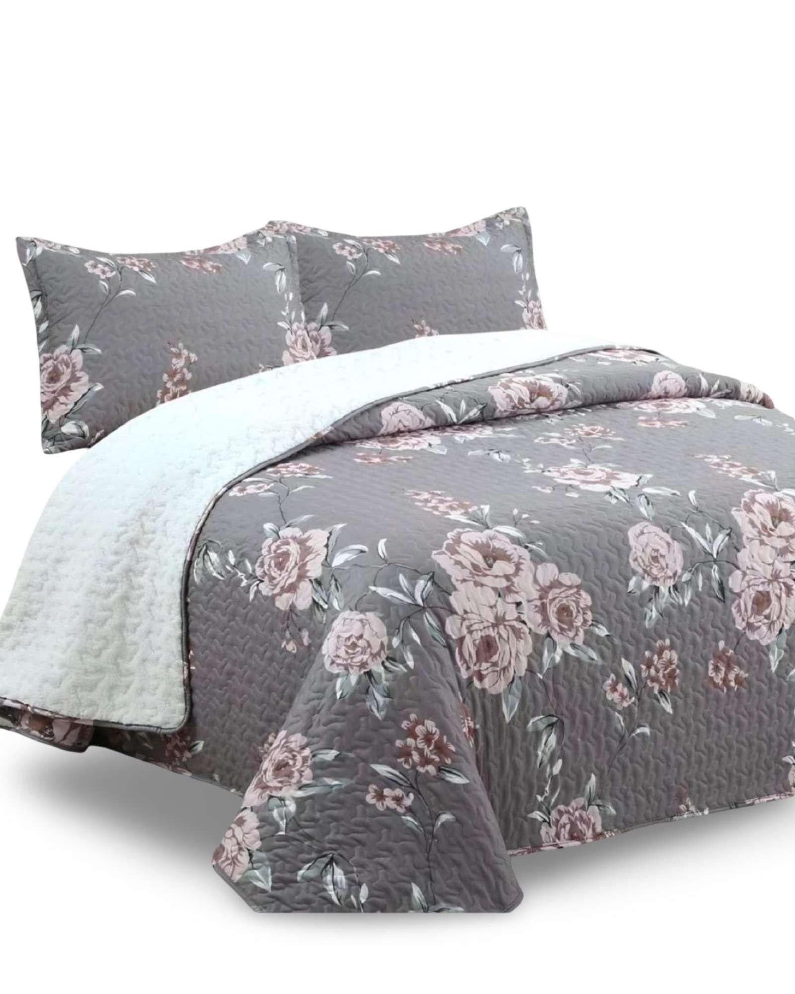 CUBRECAMA QUILT CON SHERPA 2 PLAZA 230 CM X 250 CM B31-4