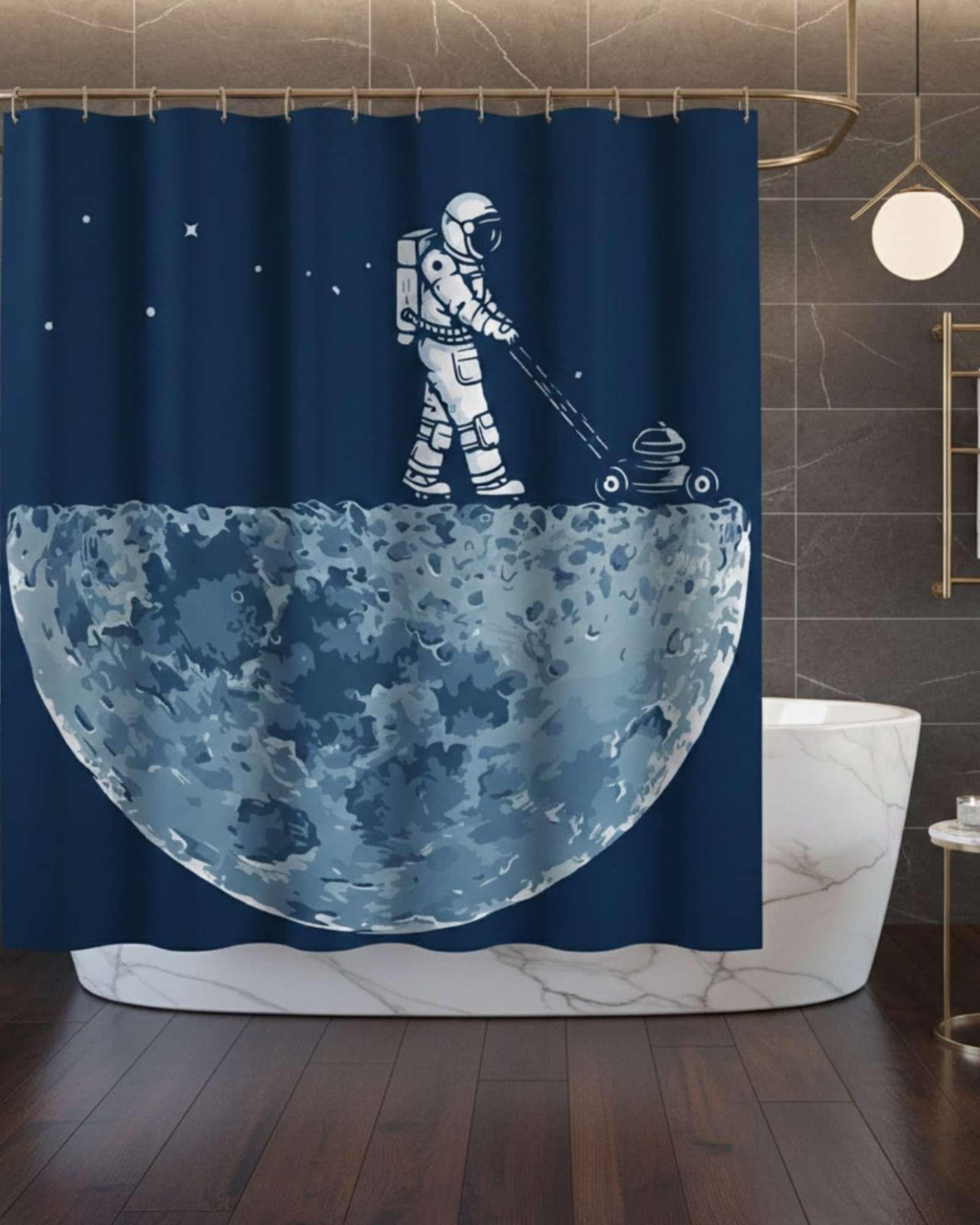 Juego de Cortina de Baño Tela Género + Forro Impermeable T31-2