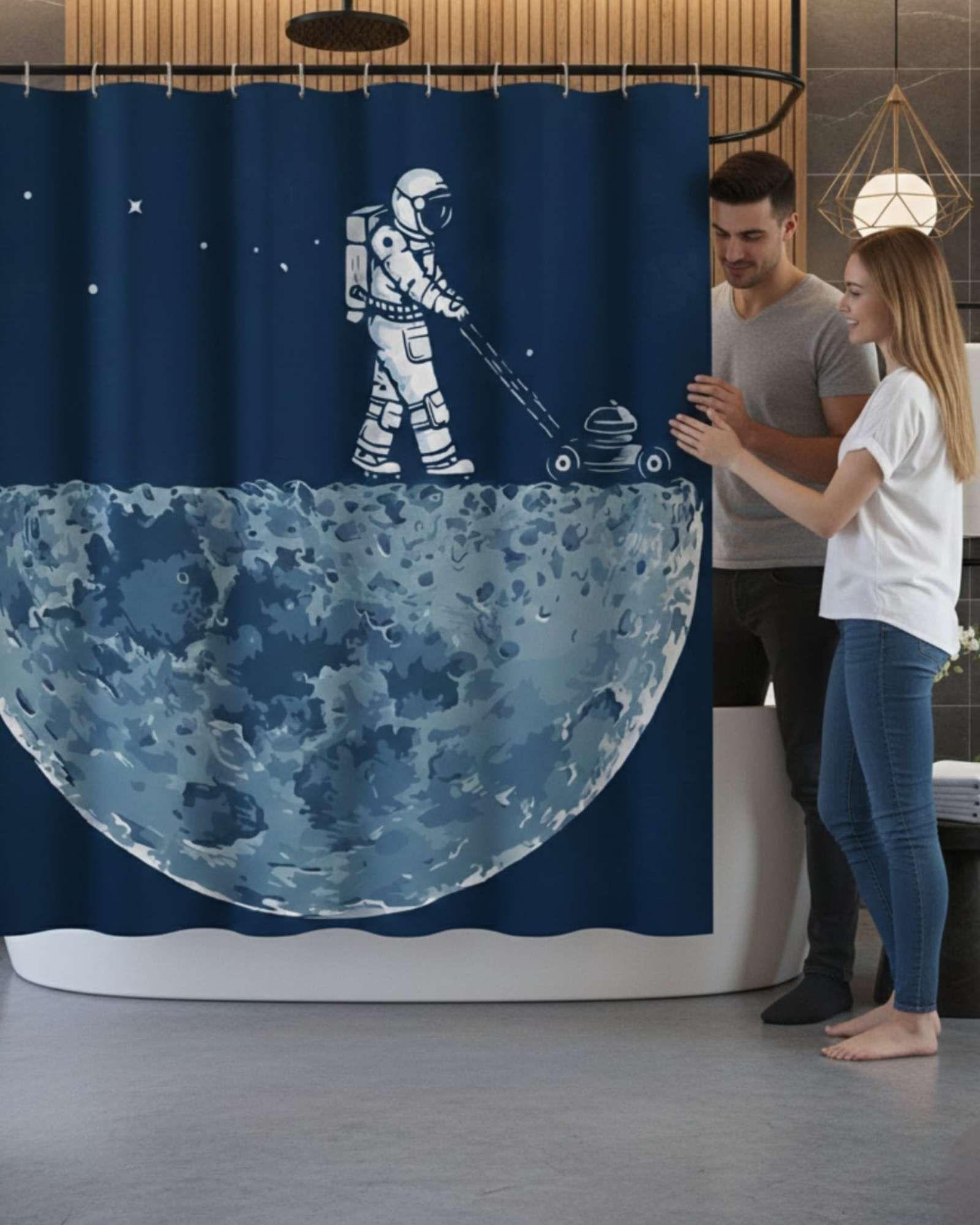 Juego de Cortina de Baño Tela Género + Forro Impermeable T31-4