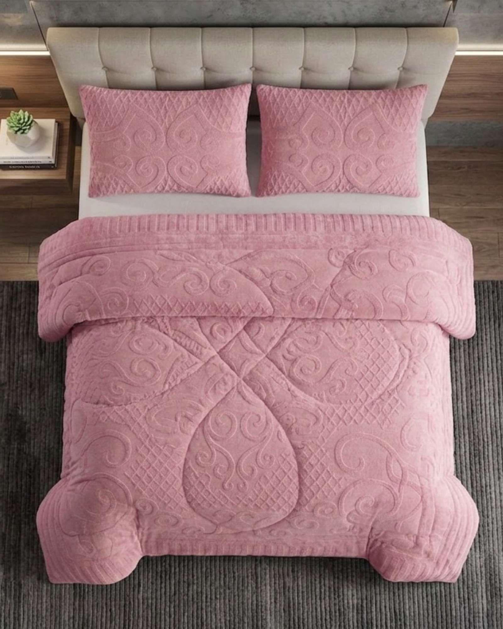 Cubrecama Edredon de Polar Ultra Suave Colección Confort Premium 2 Plazas A02-4